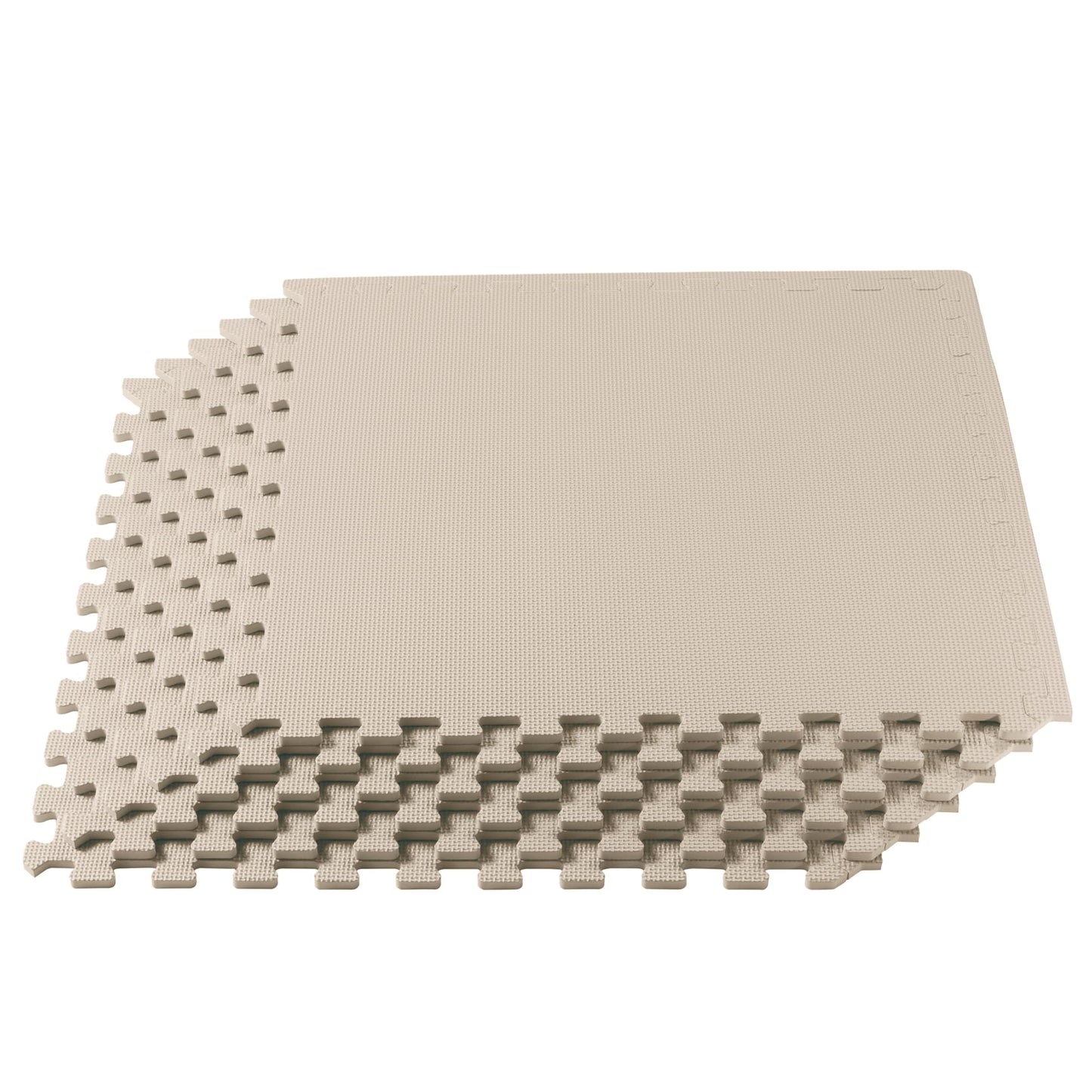 We Sell Mats 1/2" Thick Multipurpose EVA Foam Exercise Floor Mat, Interlocking Tiles, Anti-Fatigue for Home or Gym, 24 in x 24 in, 6 Tiles, Sand