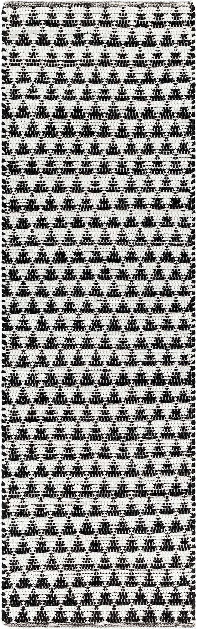 Hauteloom Liora Recycled Material Area Rug - Geometric Triangle Striped Diamond - Contemporary Modern Minimalist Scandinavian Farmhouse - Rose Cream, Dark Purple, Dark Gray, Black, White - 27" x 45"