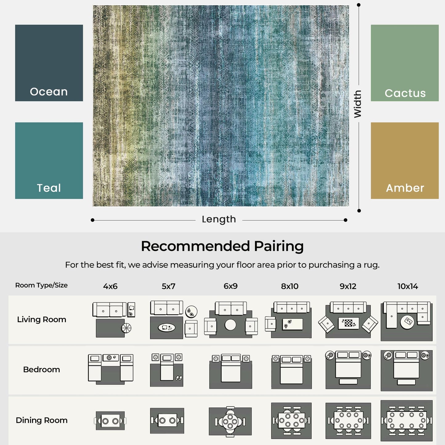 Kokia Abstract Teal Area Rug Living Room 5x7 Colorful Washable Large Rug Bedroom Living Room Under Dining Table Soft Non Slip Stain Resistant Carpet Room Decor, Blue and Green