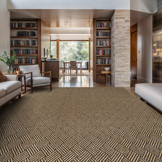 Luul Home Easy Jute Rugs 9x12 Herringbone Natural Color Living Room Indoor Outdoor Area Rug for Patio and Kitchen Rug High Traffic Washable Easy to Clean Solid Boho Woven Design Carpet (9 x 12)