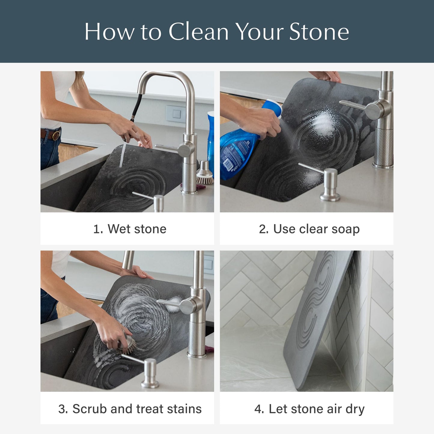 Dorai Home Stone Bath Mat - Premium Diatomaceous Earth Bath Floor Mats with Non-Slip Base, Fast-Drying Modern Shower Mat for Bathroom | Rain Sandstone - 23.6"x15.4"
