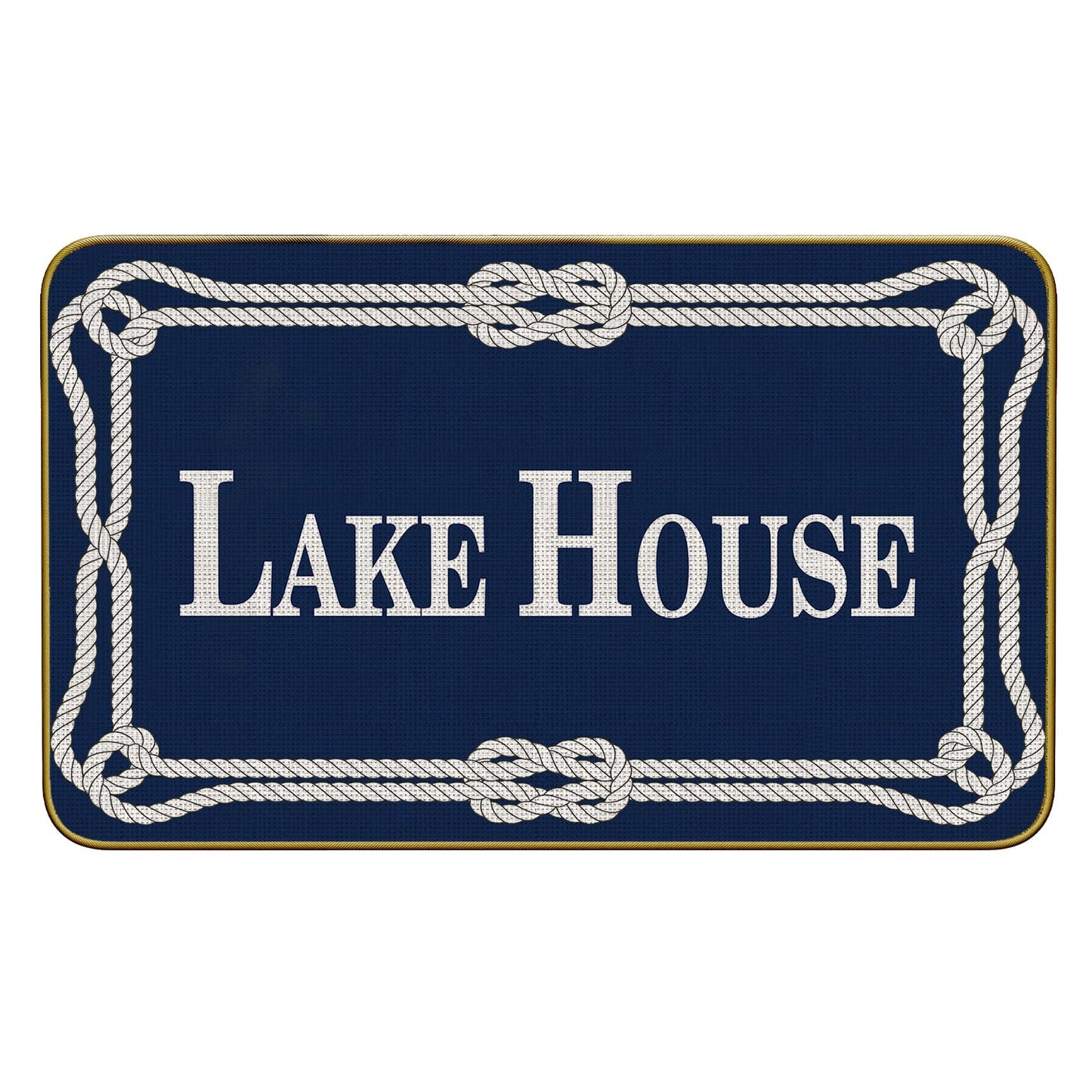 Mingnei Lake House Welcome Doormat Door Mat for Home House Entrance, Navy Blue Nautical Lake Home Floor Mats for Outdoor Outside Entryway Rug 30x17 Welcome Doormat Indoor
