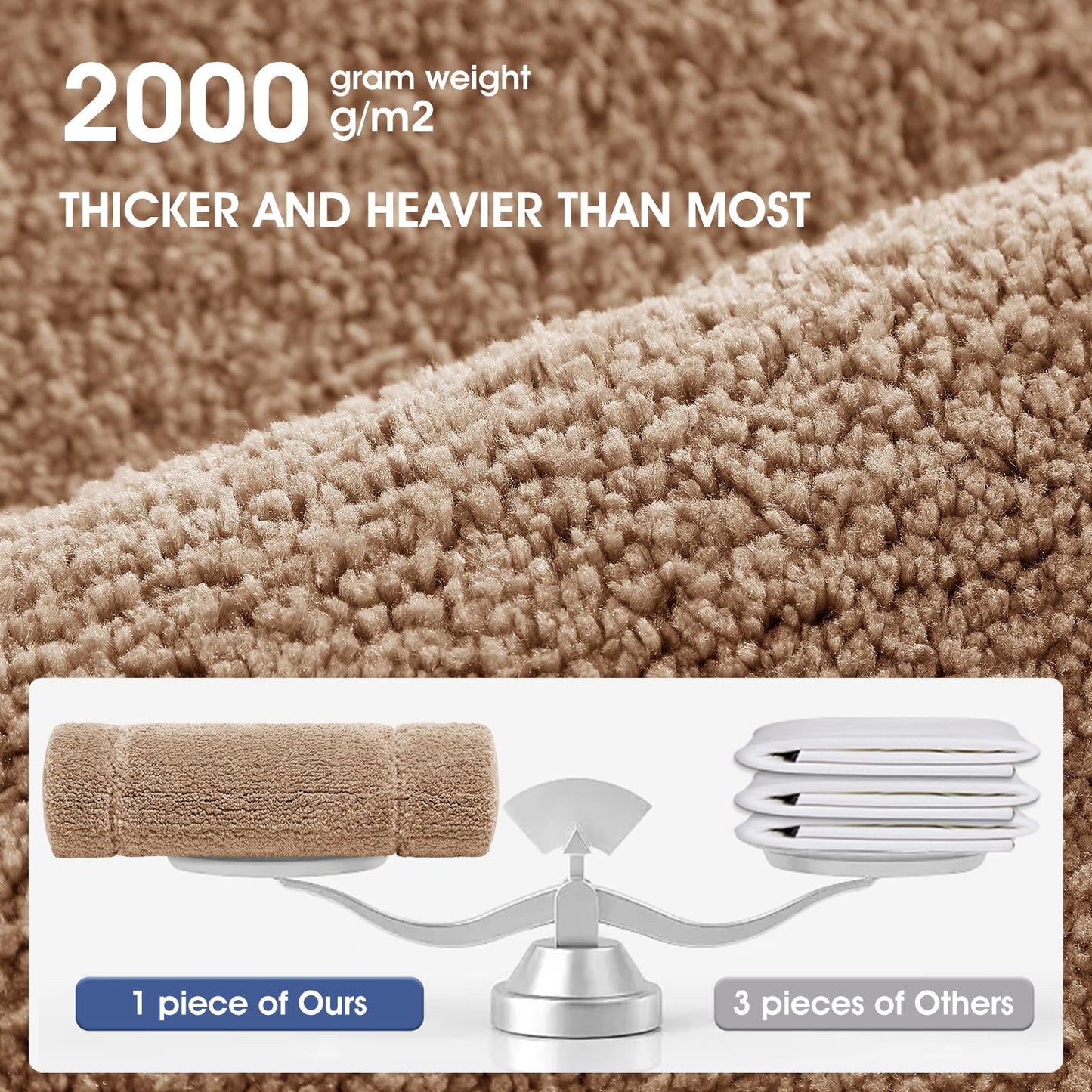 Bathroom Runner Rug 59"x20", Ultra Soft Thick Plush Fluffy Microfiber Absorbent Bath Mat, Non-Slip Backing, Machine Washable Bath Mats for Bathroom Floor, Tub and Shower, Home Decor, Brown