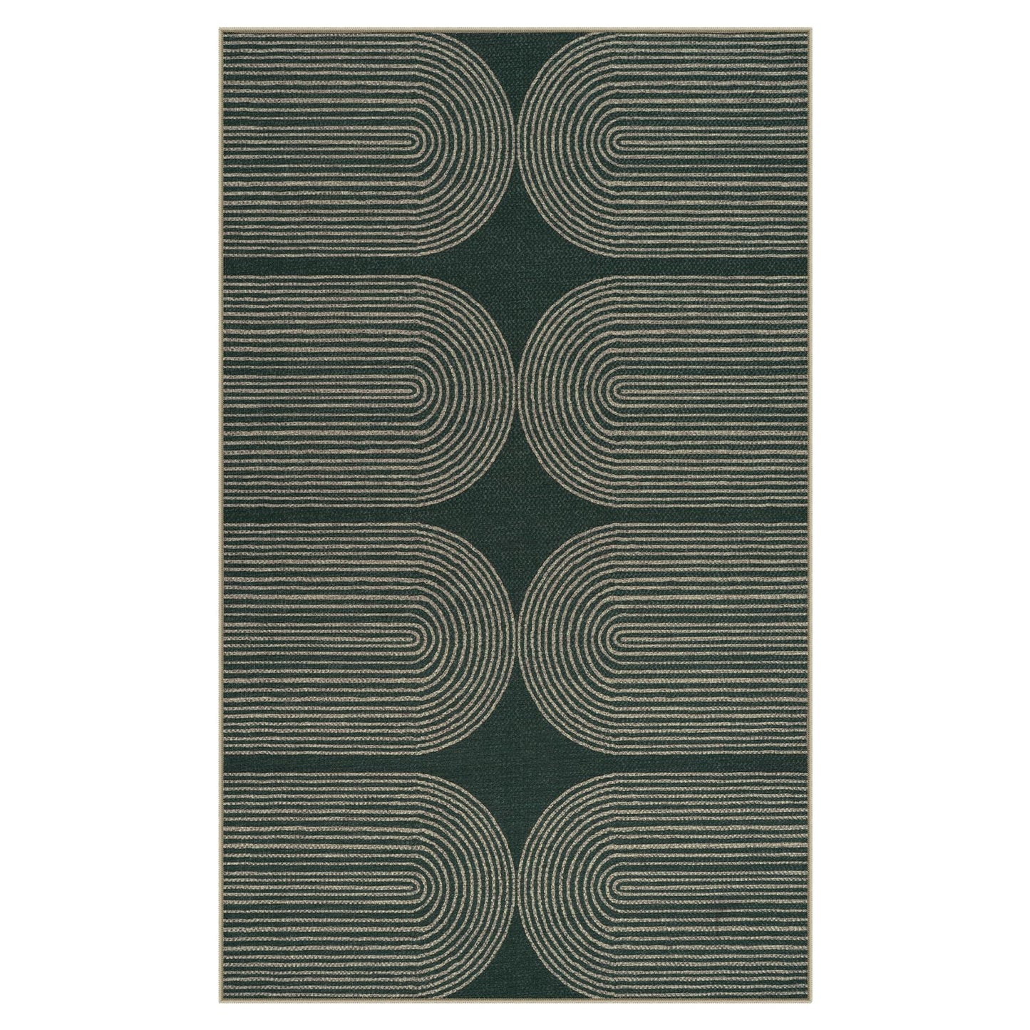 LIVEBOX Modern Rainbow Easy Jute Rug, 5x7 Washable Area Rugs for Living Room Patio Farmhouse Indoor Outdoor Rug, Non Slip Neutral Floor Carpet for Office Backyard (5'x7', Green)