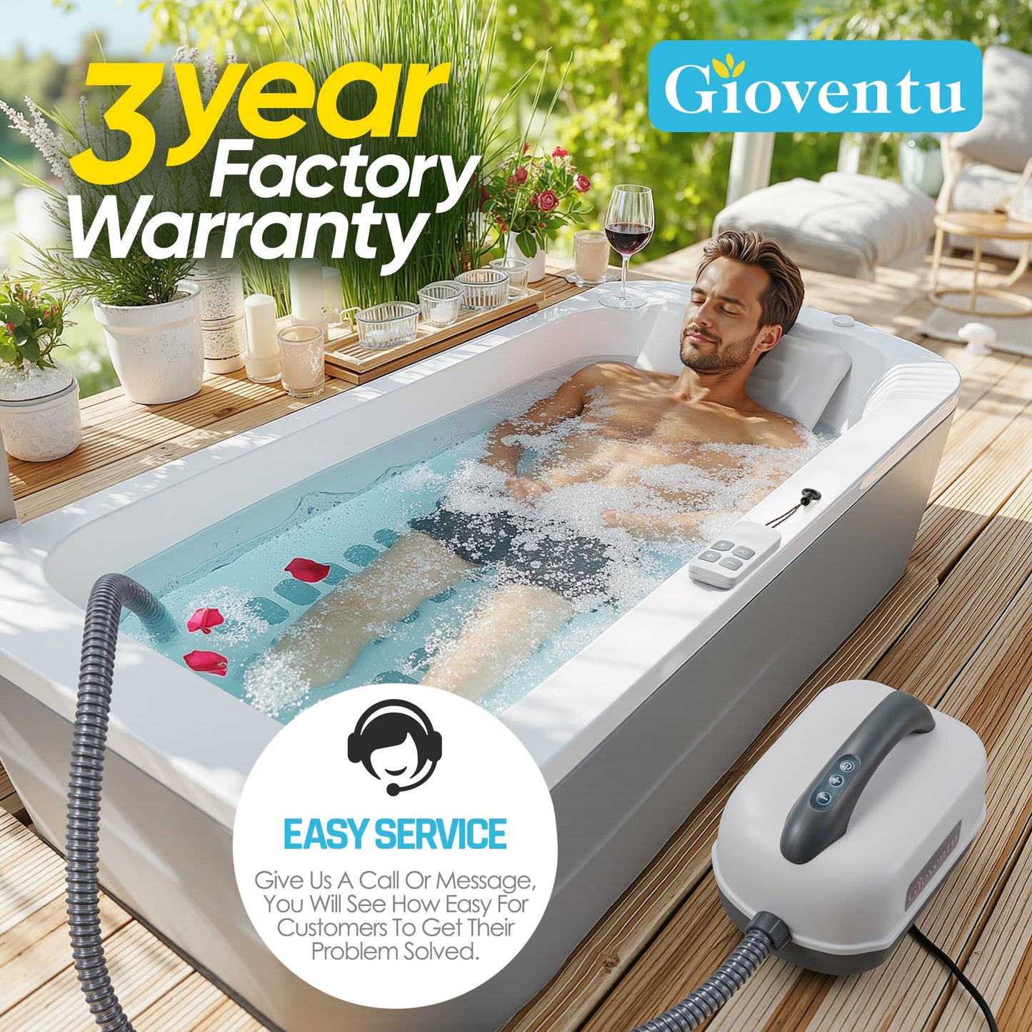 Premium Spa Mat for Bathtub - 400W High-Performance Bubble Massage Mat with Wireless Remote, 6 Speeds, Inflatable Pillow & Strong Suction Cups - Transform Your Tub into a Luxury Hot Tub