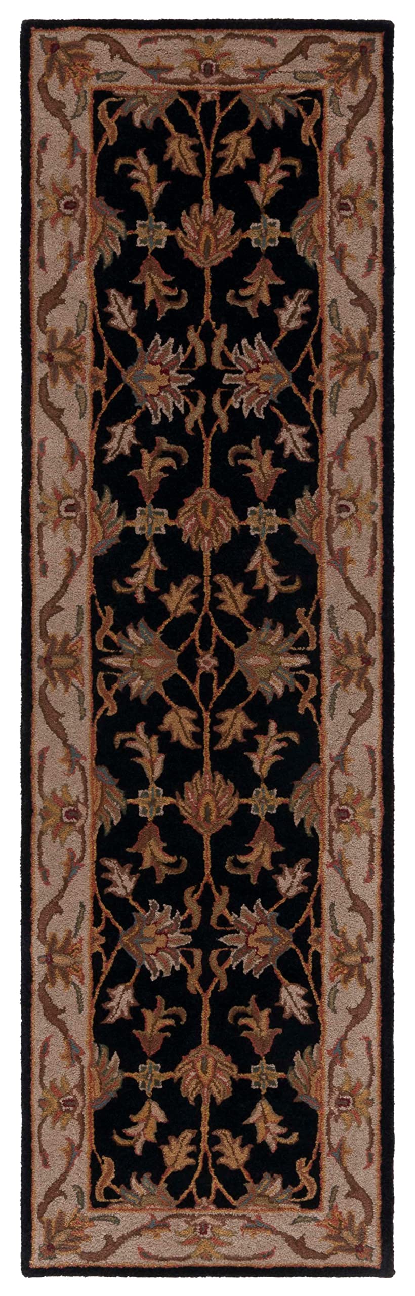 SAFAVIEH Heritage Collection Runner Rug - 2'3" x 8', Black & Beige, Handmade Traditional Oriental Wool, Ideal for High Traffic Areas in Living Room, Bedroom (HG628B)