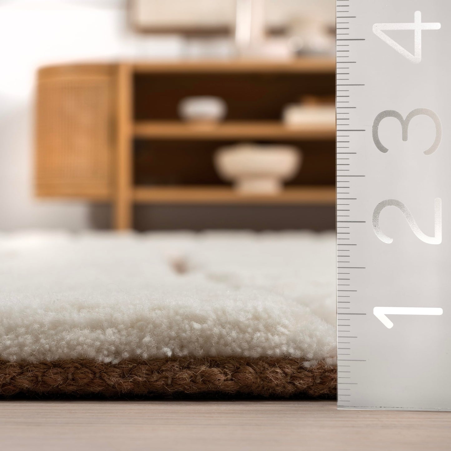 Rugs USA Nazco Cream, 2'6" x 8', Handmade, Abstract, New Zealand Wool, Soft and Cozy, High Traffic, Stain Resistant, Easy Clean, Durable Runner for Bedroom, Living Room, Dining, Den, Foyer