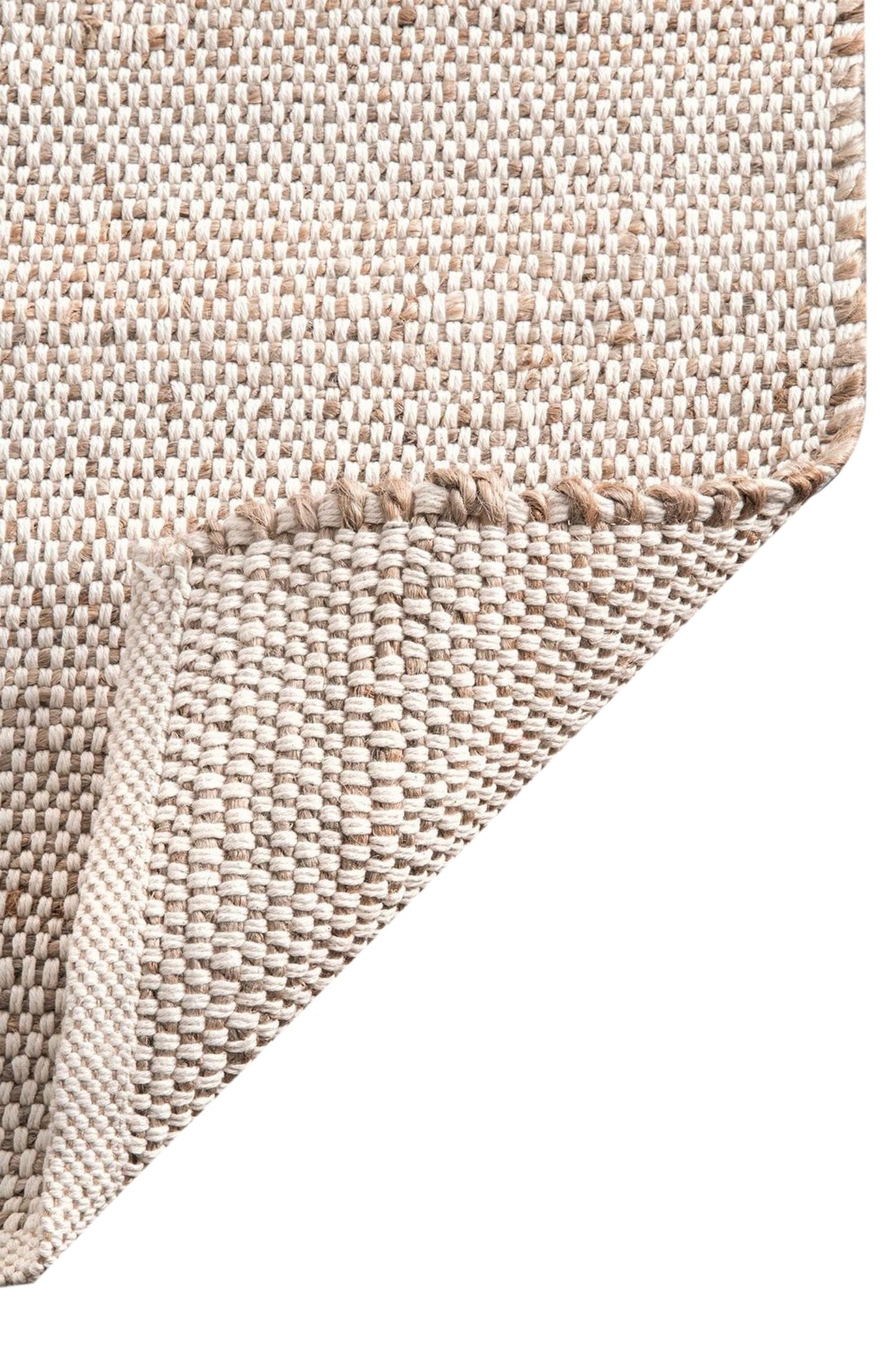 FRELISH DECOR Handwoven Jute Blend Cotton Area Rug- Natural Yarn- Contemporary Farmhouse Decor- Rustic Nautical Rugs for Bedroom Living Room (3'x5')