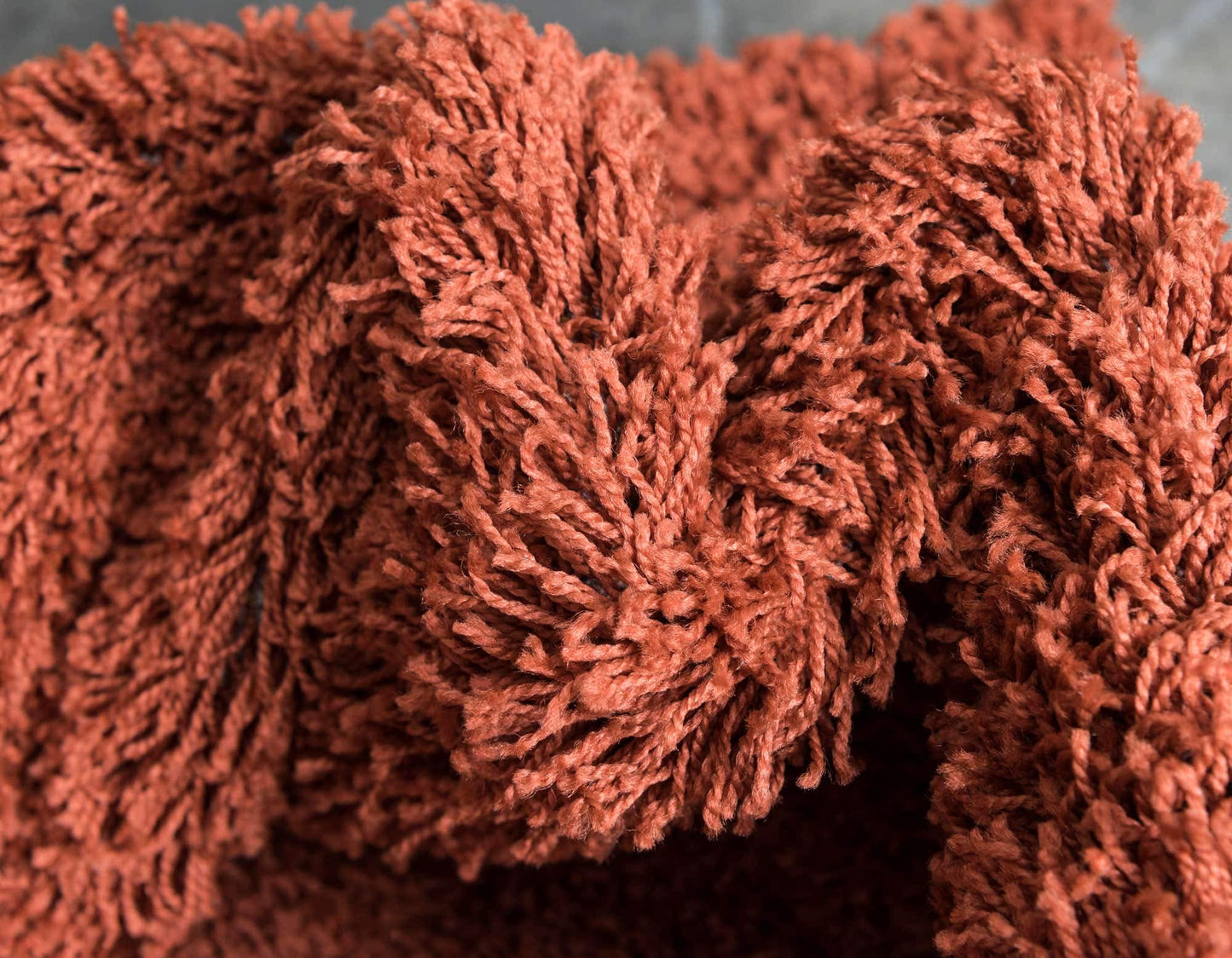Unique Loom Solid Shag Collection Area Rug (4' 1" x 6' 1" Rectangle, Terracotta)