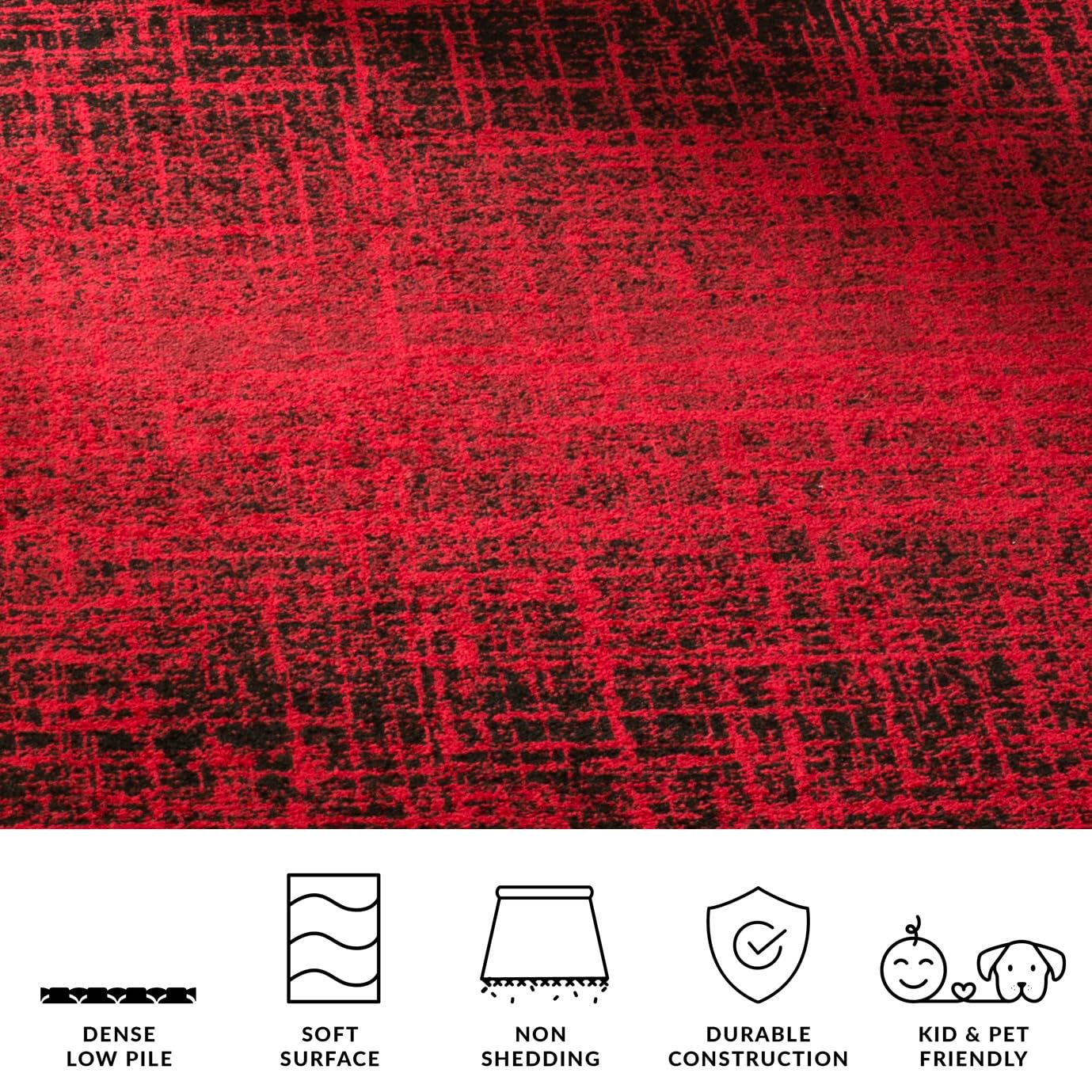 SAFAVIEH Adirondack Collection Accent Rug - 3' x 5', Red & Black, Modern Abstract Design, Non-Shedding & Easy Care, Ideal for High Traffic Areas in Entryway, Living Room, Bedroom (ADR116F)
