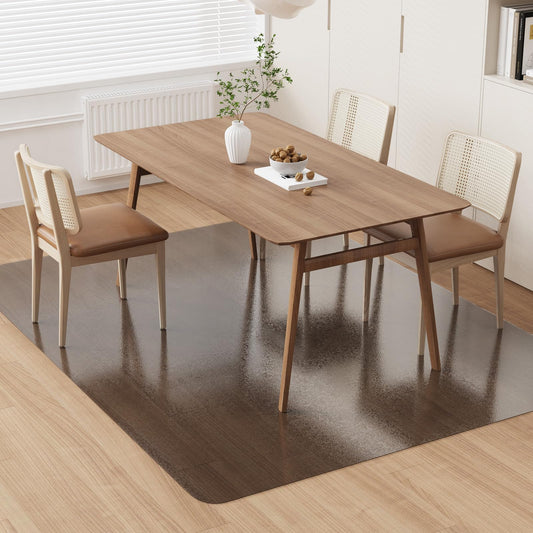 5'×7' Large Vinyl Area Mat for Floor, Translucent Black Scratch Resistant Floor Protector for Under Dining Table, No Spill Durable PVC Area Rug for Garage, Bedroom, Lvinig Room