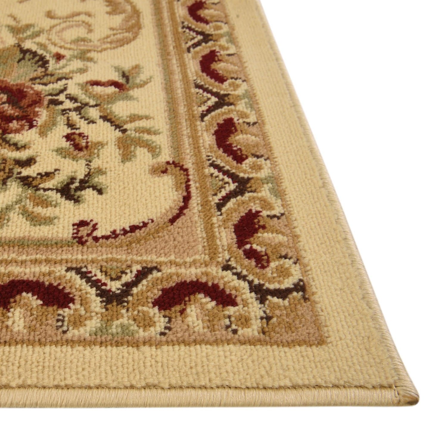 Unique Loom Versailles Collection Traditional Classic Floral Motif Area Rug (5' 0 x 8' 0 Rectangular, Ivory/ Tan)
