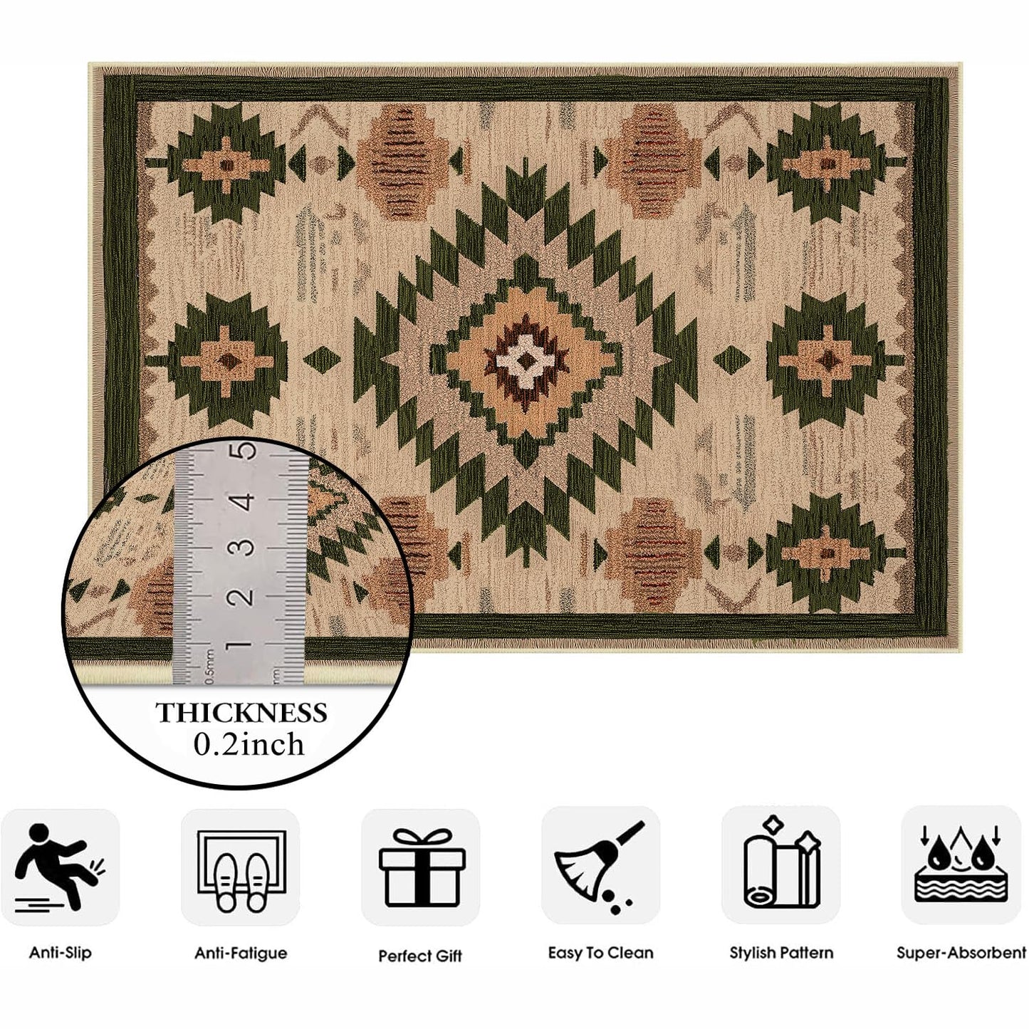 Area Rug 6x9 Living Room Western Rug Aztec Southwestern Rugs Machine Washable Tribal Navajo Southwest Rug Non Slip Printed Low-Pile Indoor Floor Carpet for Dining Room Bedroom Office, Camel