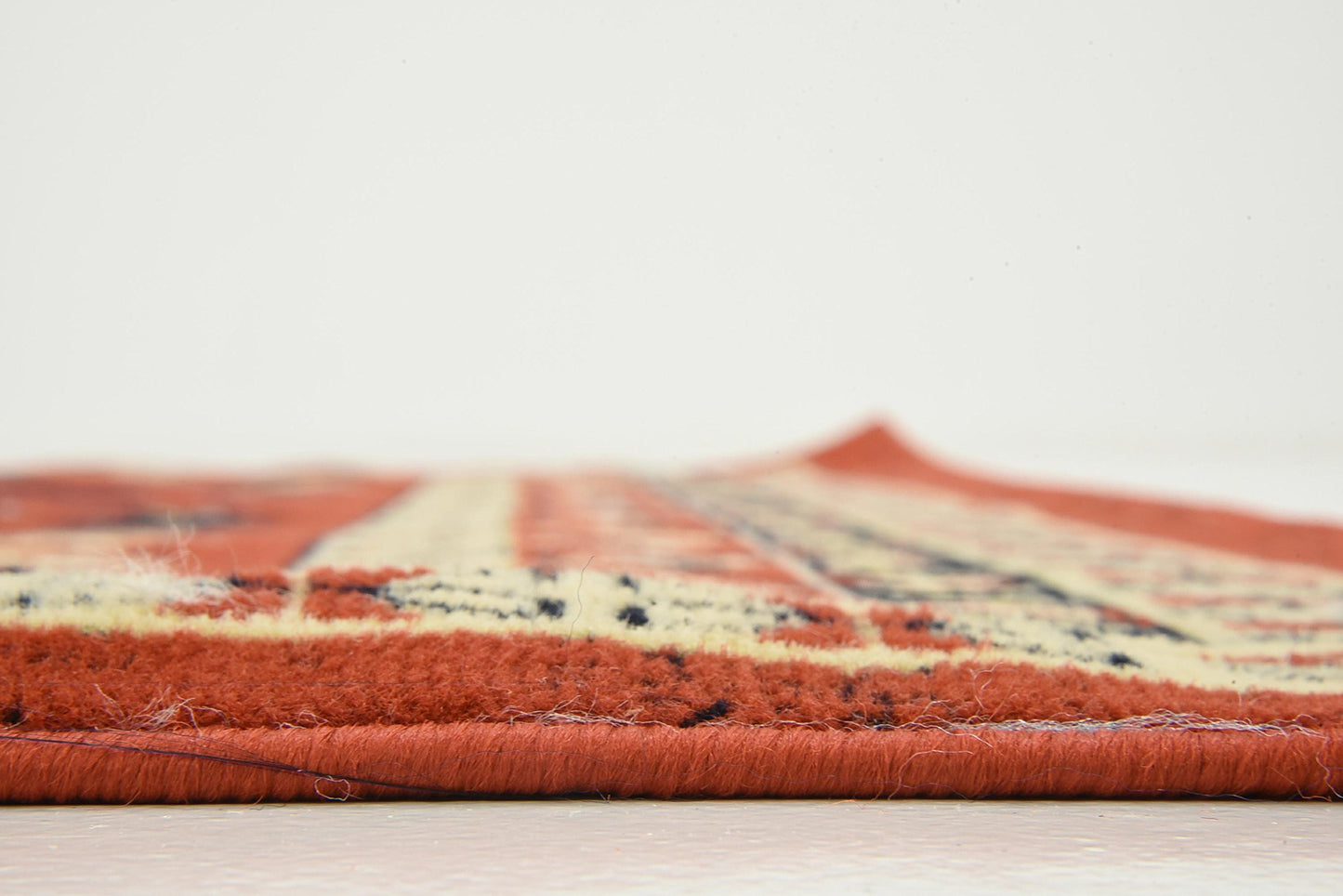 Unique Loom Taftan Collection Border Geometric Tribal Inspired Design Area Rug (5' 0 x 8' 0 Rectangular, Terracotta/ Ivory)