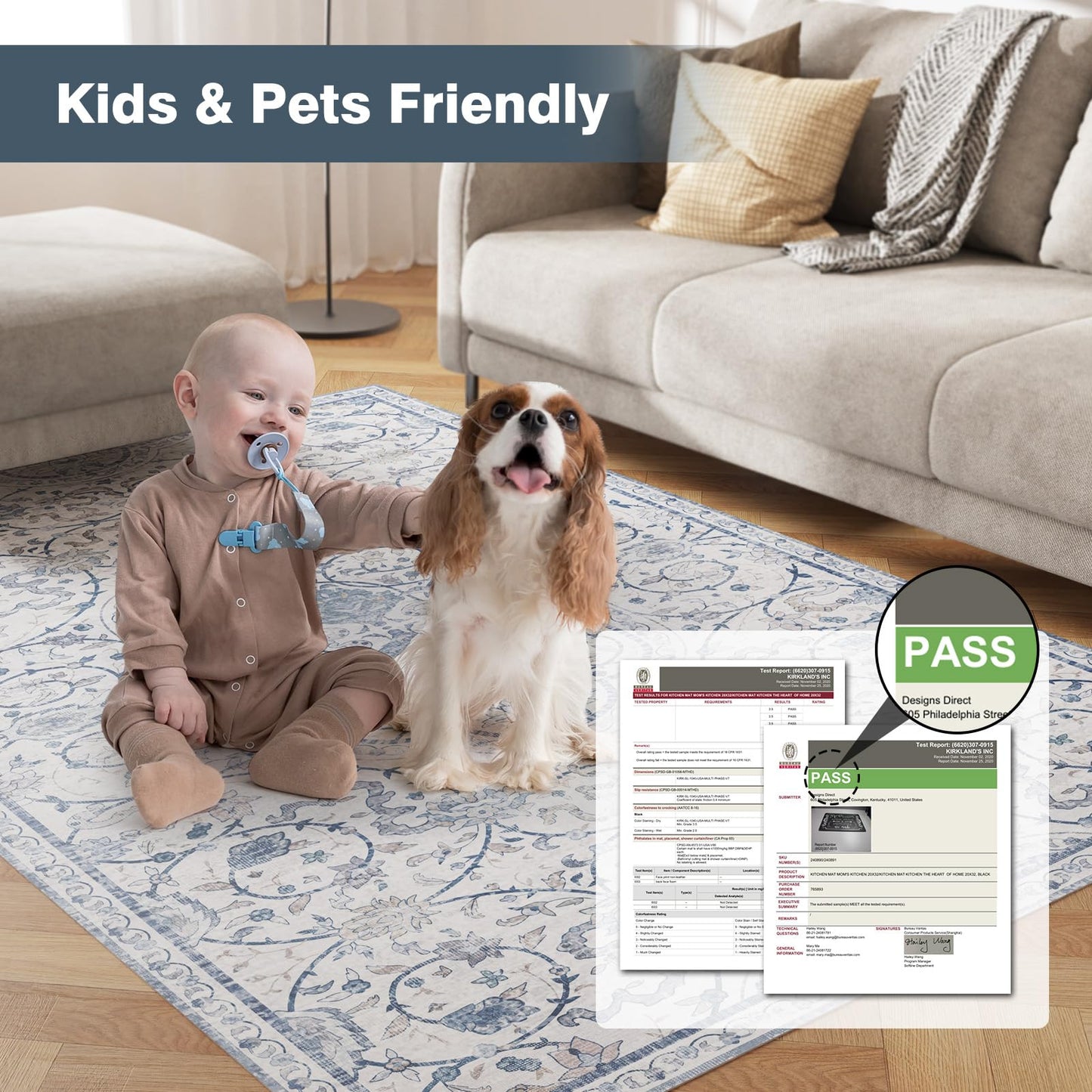 KEYDOL 5x7 Premium PVC Floor Mat, Waterproof Vinyl Rug & Plastic Floor Protector for Kitchen Table, Dining Room, Non-Slip Indoor Outdoor Use, Large Area Cover, Safe for Hardwood Floors