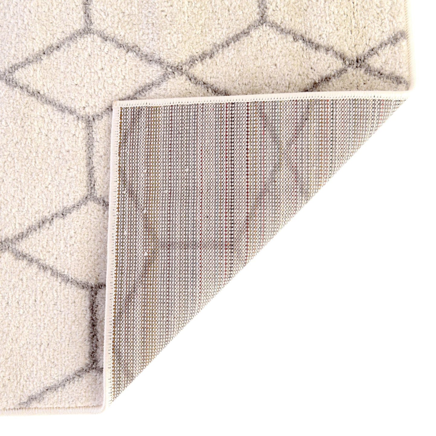 Rugs.com - Lattice Frieze Rug – 6 Ft Square Ivory Easy-Clean Rug – Modern Trellis Design for Living Rooms, Bedrooms, and Home Offices