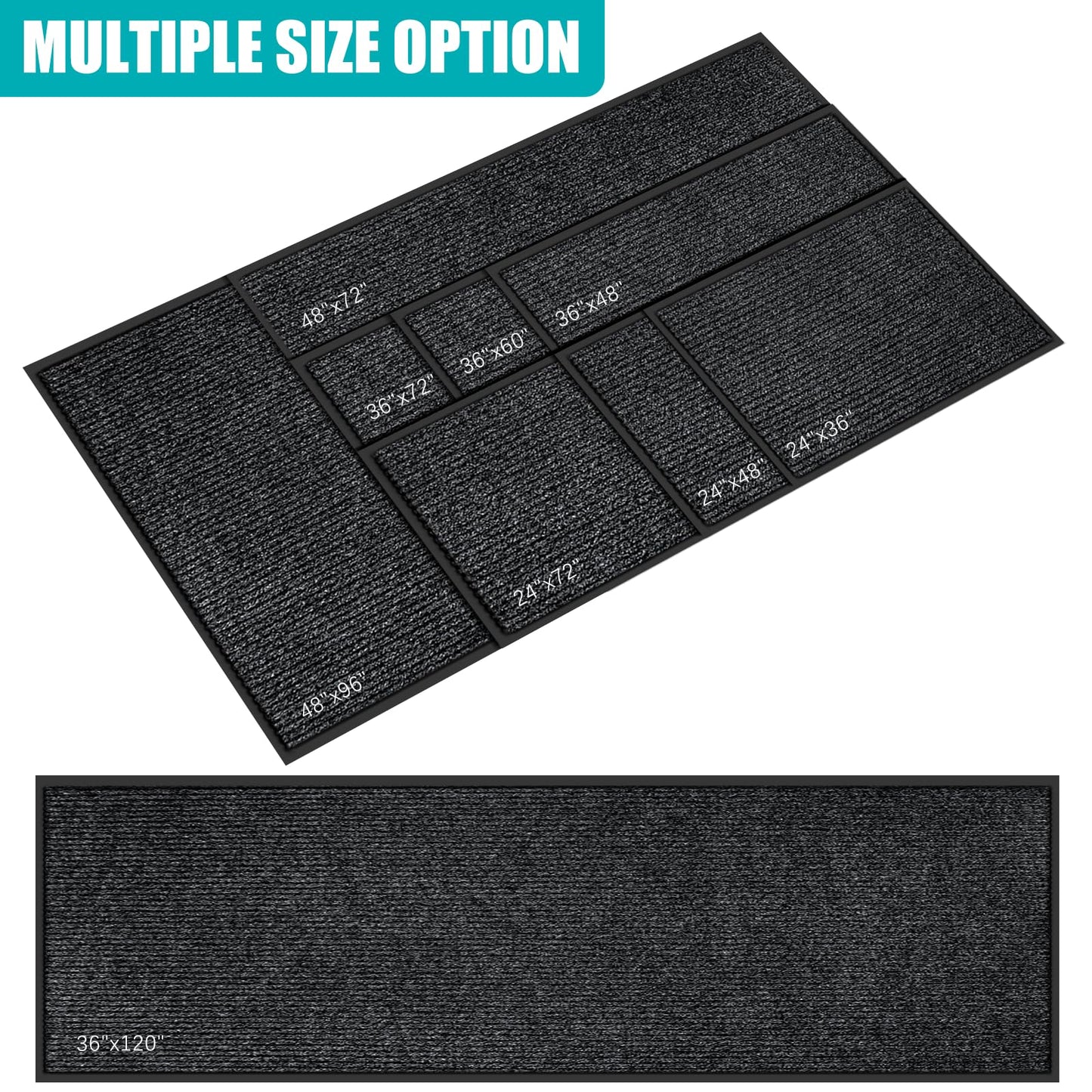 Azadx 4'x6' Front Door Mat Heavy Duty Indoor Outdoor Door Mat Non-Slip Backing Doormat for Entryway Stain and Fade Resistant Commercial Floor Mats Entry Mat Low Profile Welcome Door Mats