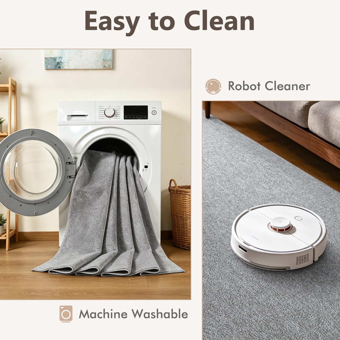 2x10 Washable Runner Rug for Hallway Kitchen Bedroom, Low-Pile Non-Slip Thin Area Rug for Entryway Bathroom, Indoor Carpet for Bedside Laundry Living Room Home Decor (Grey)