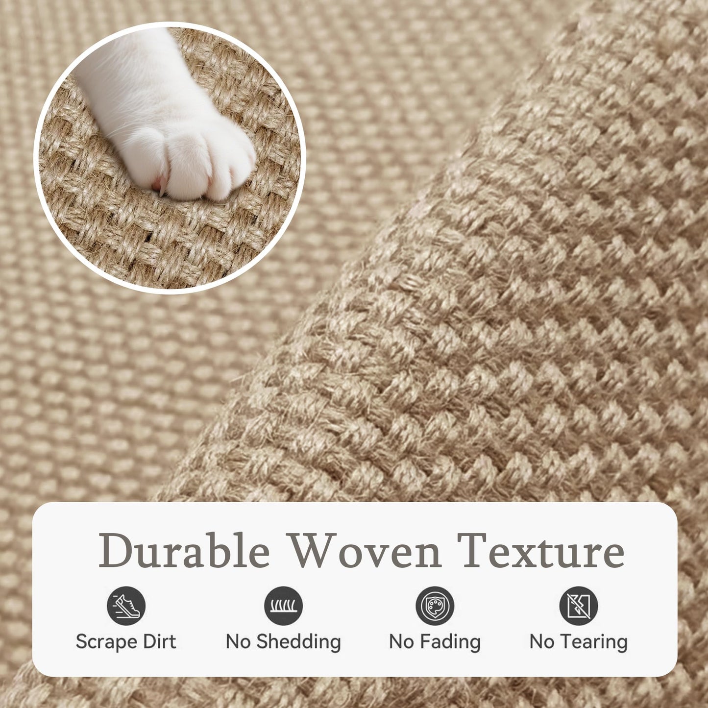 Wylumen Front Door Mat 20x32 Inch，Boho Jute Door Mat Outside Entrance,Non Slip Rubber Backing Kitchen Rugs Doormat,Washable Front Door Rugs,Dirt Trapper Natural Fiber Entry Mats for Patio