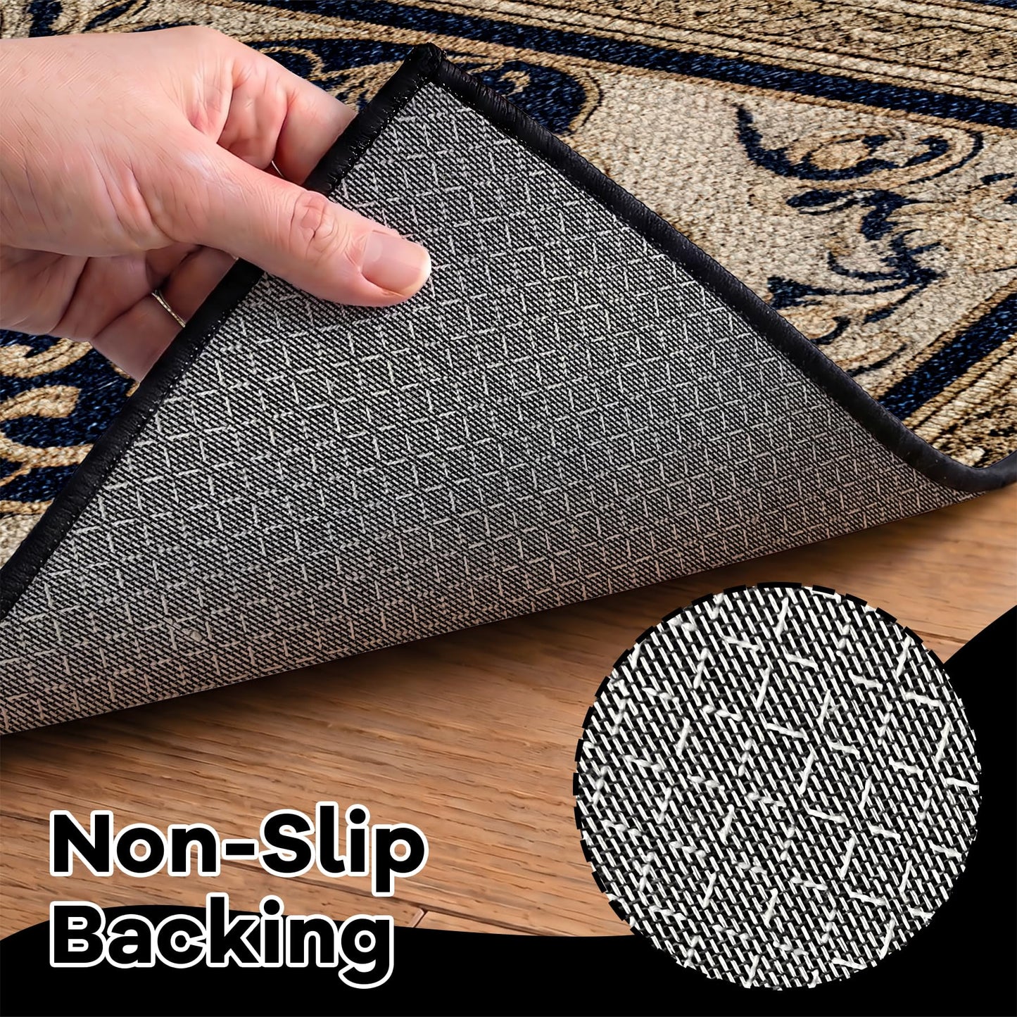AOHMPT Dirt Trapper Door Mat 23.5"x35.5", Non-Slip Entryway Mat, Washable Stain Resistant Low-Profile Doormat for Front/Back Door, Dog Mat for Muddy Shoes & Wet Paws