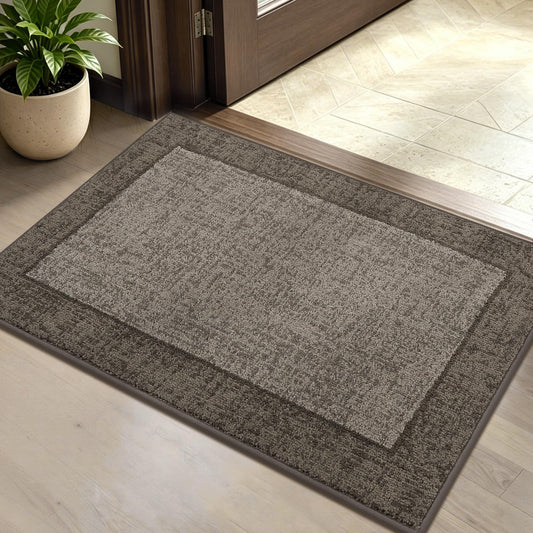 MatMaven Dirt Trapper Door Mat 20"x 32", Non Slip Washable Doormat, Stain Resist and Absorbent Welcome Mat, Floor Mats,Low Profile Entrance Dog Door Mats for Front Back Door,Taupe