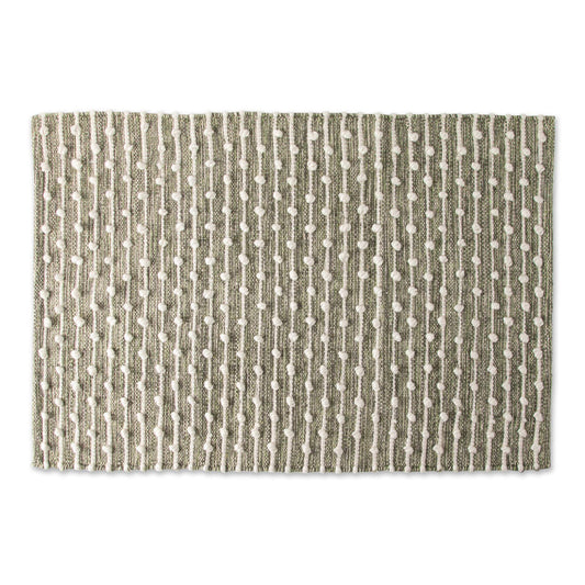 DII Slub Rug Collection Recycled Cotton Loop, 2x3', Antique Green