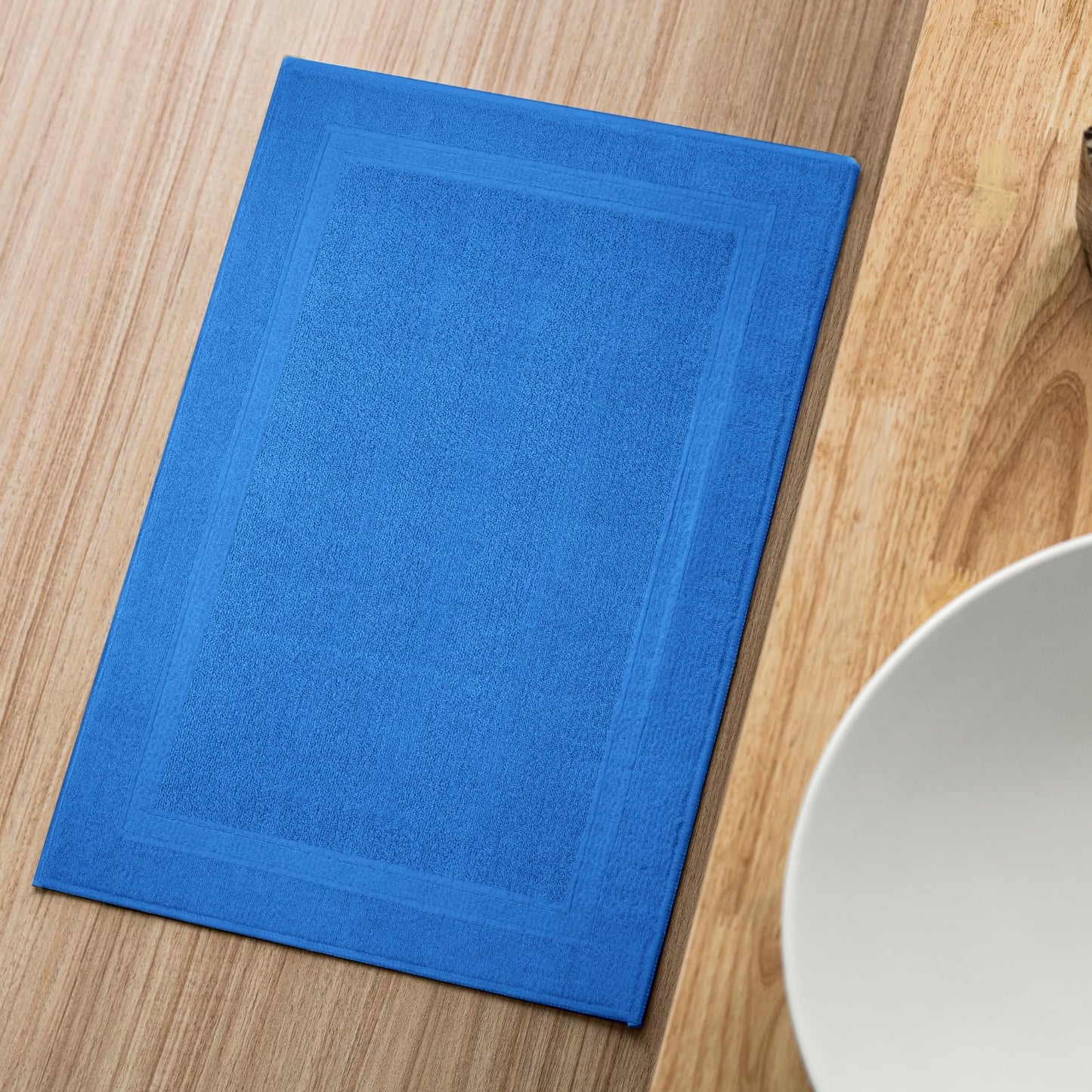 Infinitee Xclusives Premium Cotton Bath Mats for Bathroom – Pack of 2 | 34x22 Inches | Ultra Soft, Super Absorbent, Non-Slip, Machine Washable Mats (Eloquent Blue) [Not a Rug]