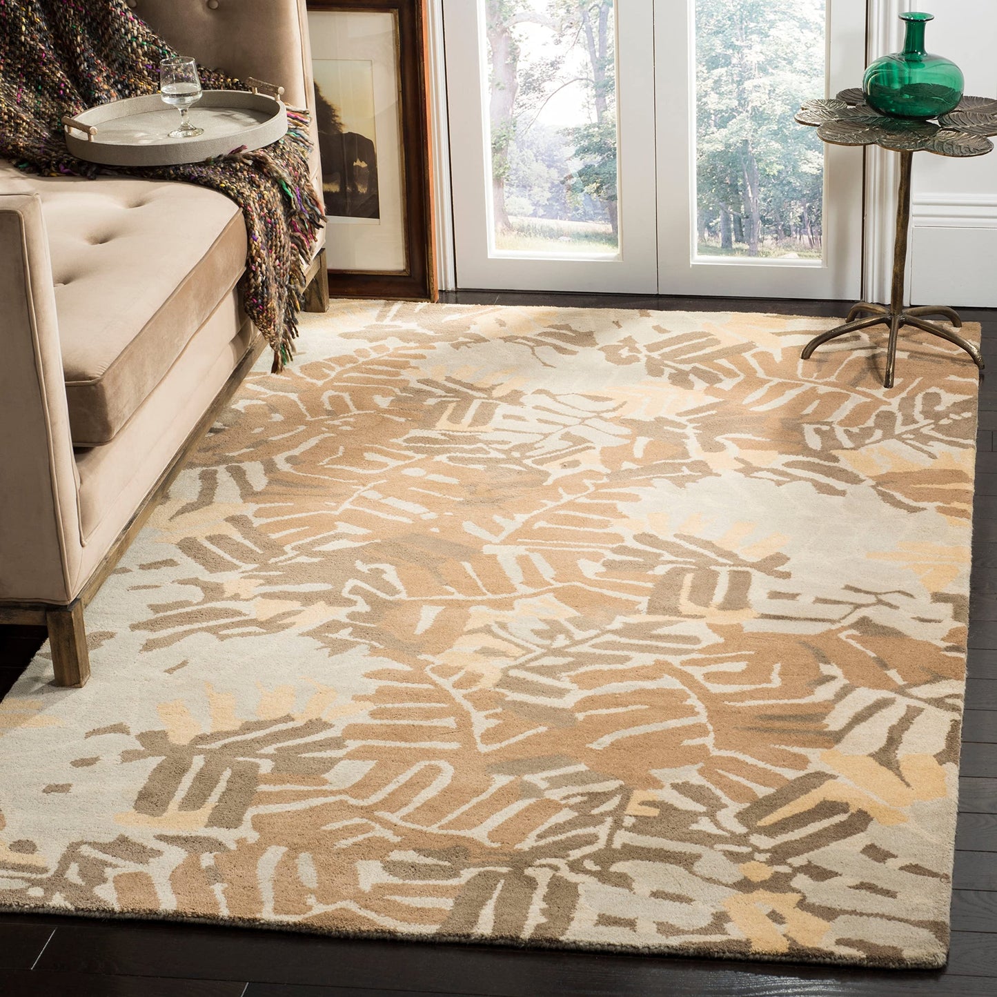 Martha Stewart x SAFAVIEH Area Rug Collection - 8' x 10', Oolong Tea Green, Handmade Wool, Ideal for Living Room, Bedroom, Office, Dining Space (MSR4548C)