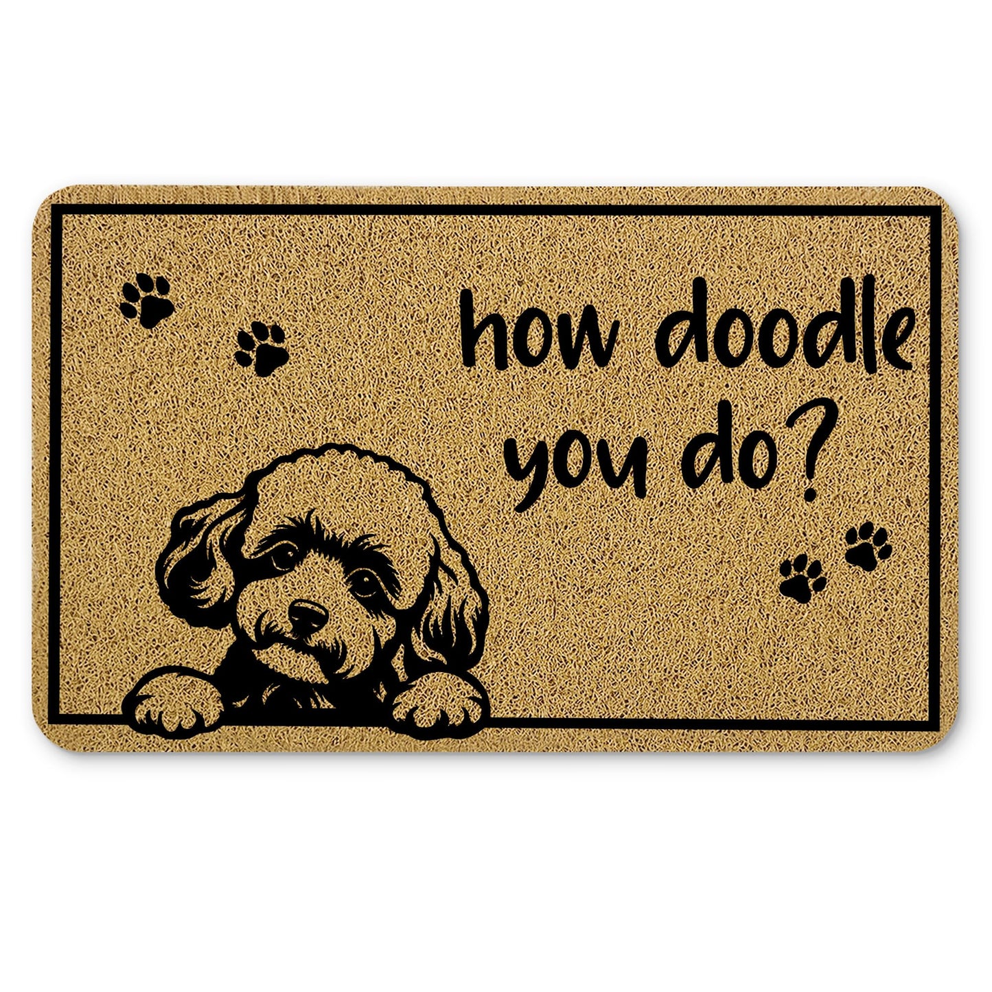 Qnhij Funny Dog Door Mat, How Doodle You Do Doormat，Dogs Gifts Door Mat for Porch Outside Inside Outdoor Indoor Entrance, Goldendoodle Dog Gifts Bath Rug, 17x30 Inches