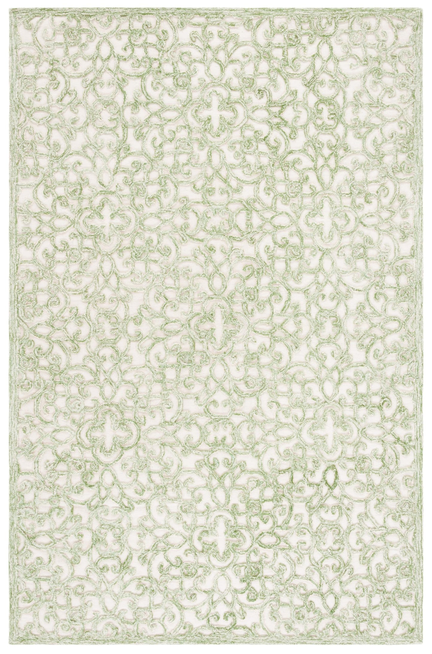 SAFAVIEH Area Rug 8x10 - Trace Collection - Large - Ivory & Green, Handmade Wool, Ideal for Living Room, Bedroom, Office, Dining Space (TRC103Y)