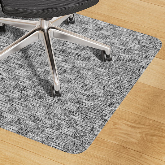 Yecaye Office Chair Mat for Hardwood Floor,30" x 48" Under Computer Desk Floor Protects for Rolling Chair,Non Slip PVC Woven Gaming Chair Mat,Not for Carpet (Lightgrey, 30" x 48")