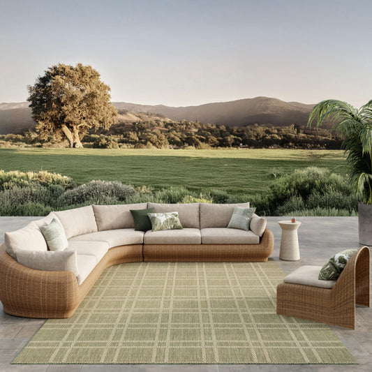Nourison Home Horizon Indoor/Outdoor Green 9' x 12' Area Rug - Easy Clean, Non Shedding, Bed Room, Living Room, Dining Room, Kitchen (9' x 12')