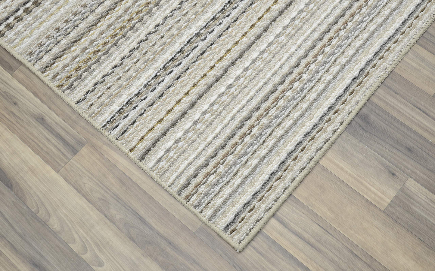Garland Rug Carnival Stripe Non-Slip Recycled 2-Piece Rug Set Random Earthtone Stripes Area Rug – Modern, Stain-Resistant, Ideal for Living Rooms & High-Traffic Areas