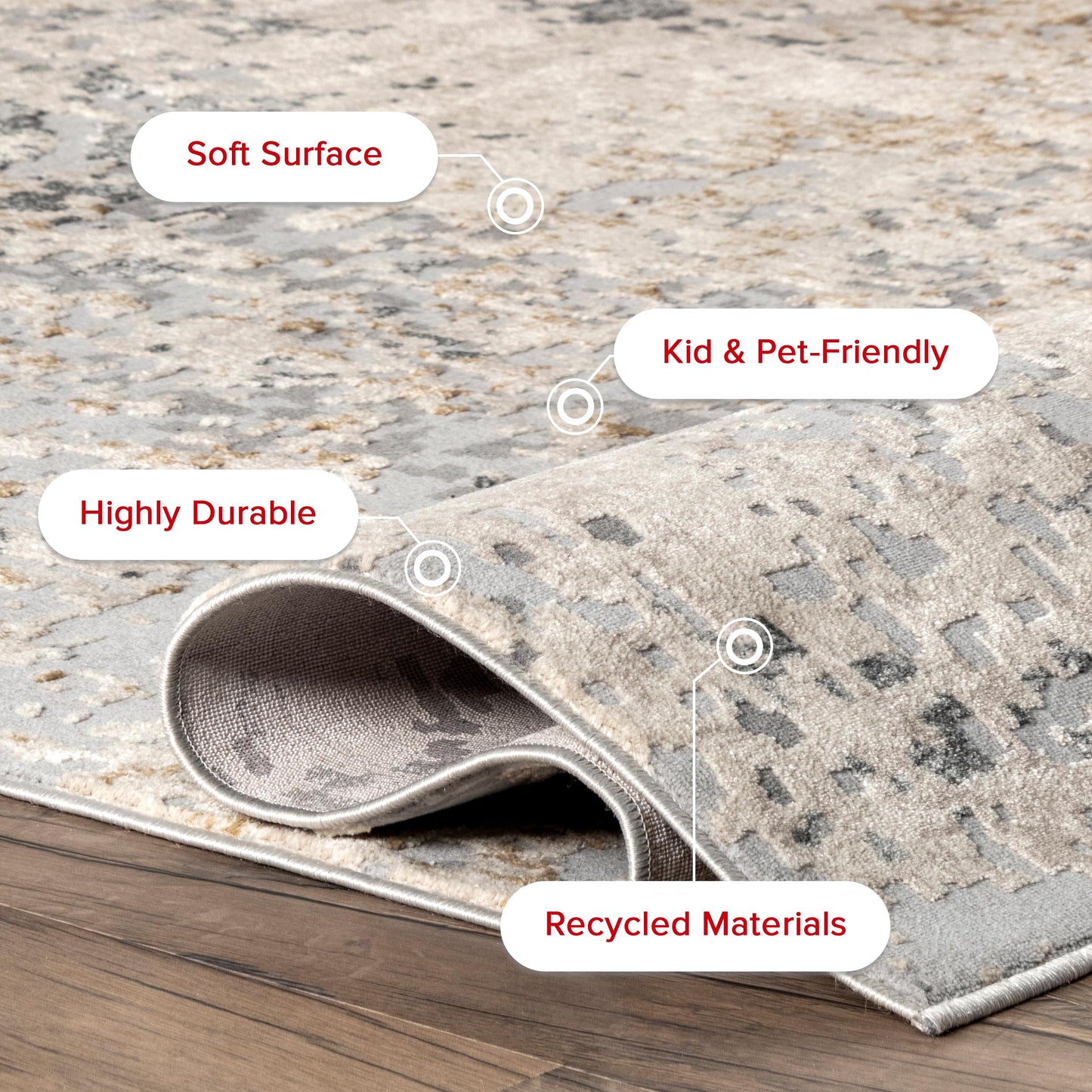 nuLOOM Chastin Modern Abstract Area Rug - 8x10 Area Rug Modern/Contemporary Beige/Grey Rugs for Living Room Bedroom Dining Room Kitchen