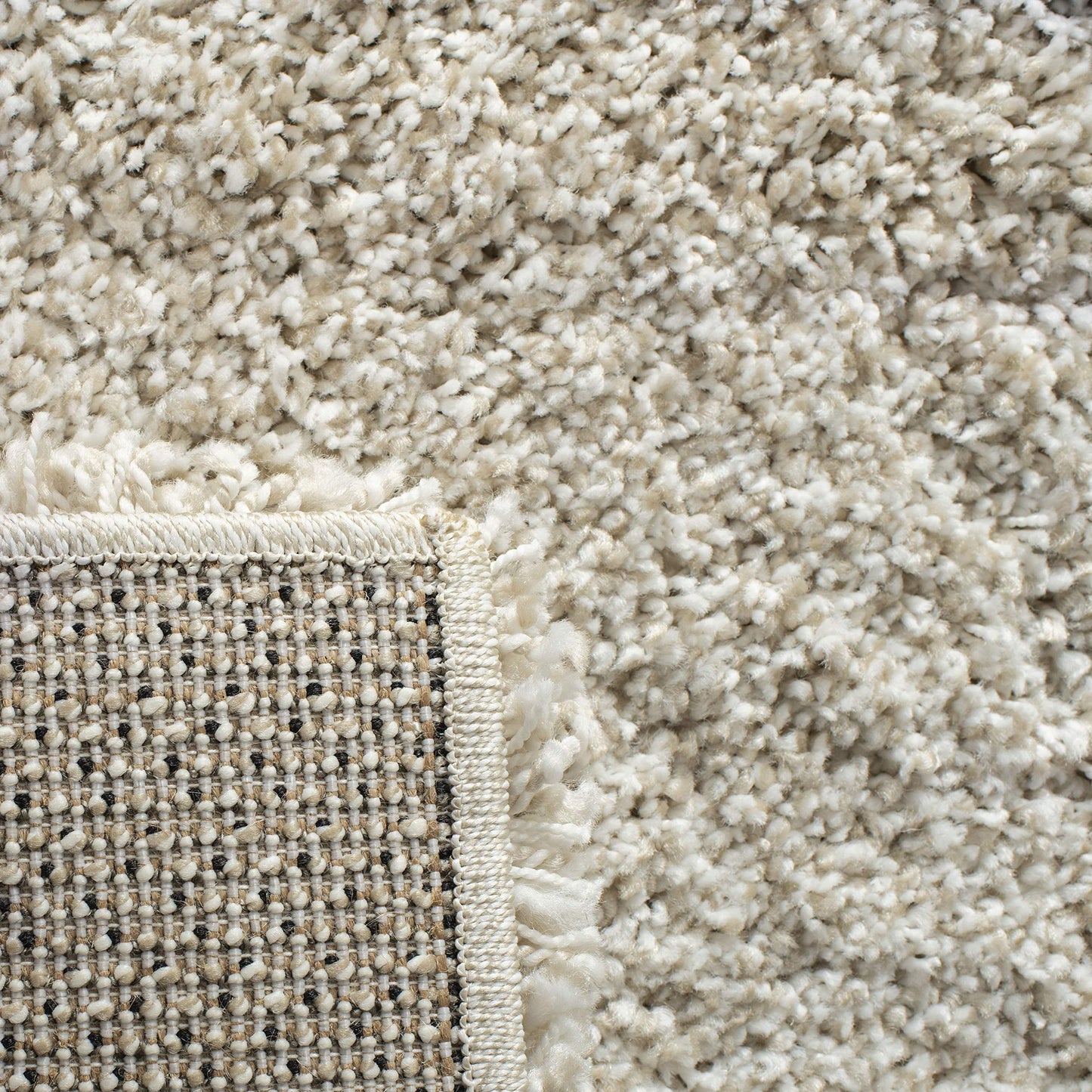 SAFAVIEH Hudson Shag Collection Area Rug - 5' x 7', Ivory & Grey, Modern Diamond Trellis Design, Non-Shedding & Easy Care, 2-inch Thick Ideal for High Traffic Areas in Living Room, Bedroom (SGH281A)