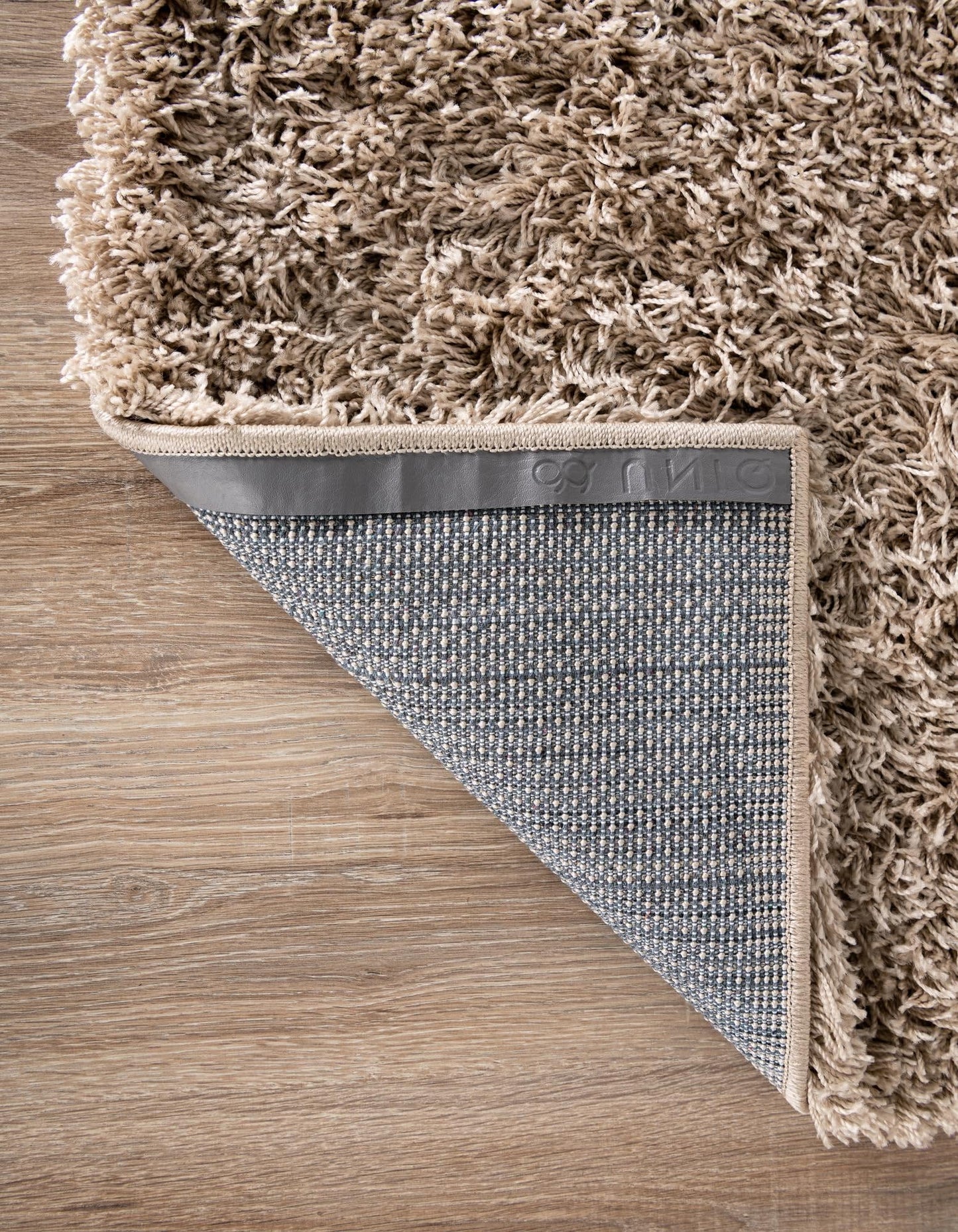 Unique Loom Solid Shag Collection Area Rug (4' 1" x 6' 1" Rectangle, Taupe)