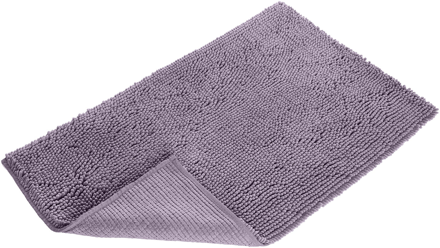 Amazon Basics Non-Slip Microfiber Absorbent Plush Shag Bathroom Rug Mat, Machine Washable, 21" x 34", Lavender