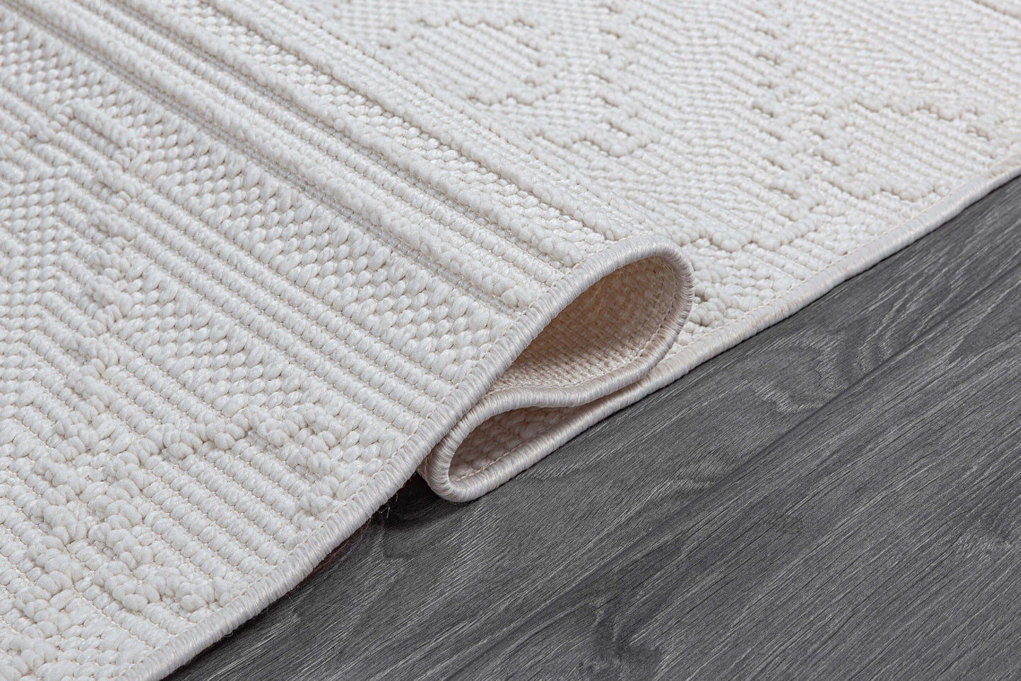Luul Home Micro Loop Indoor Rug White 5x7 Boho Geometric Neutral Area Rugs for Living Room Soft Luxury Modern Low and High Pile Durable Stain Resistant Non-Shedding Indoor Area Carpet 5 x 7