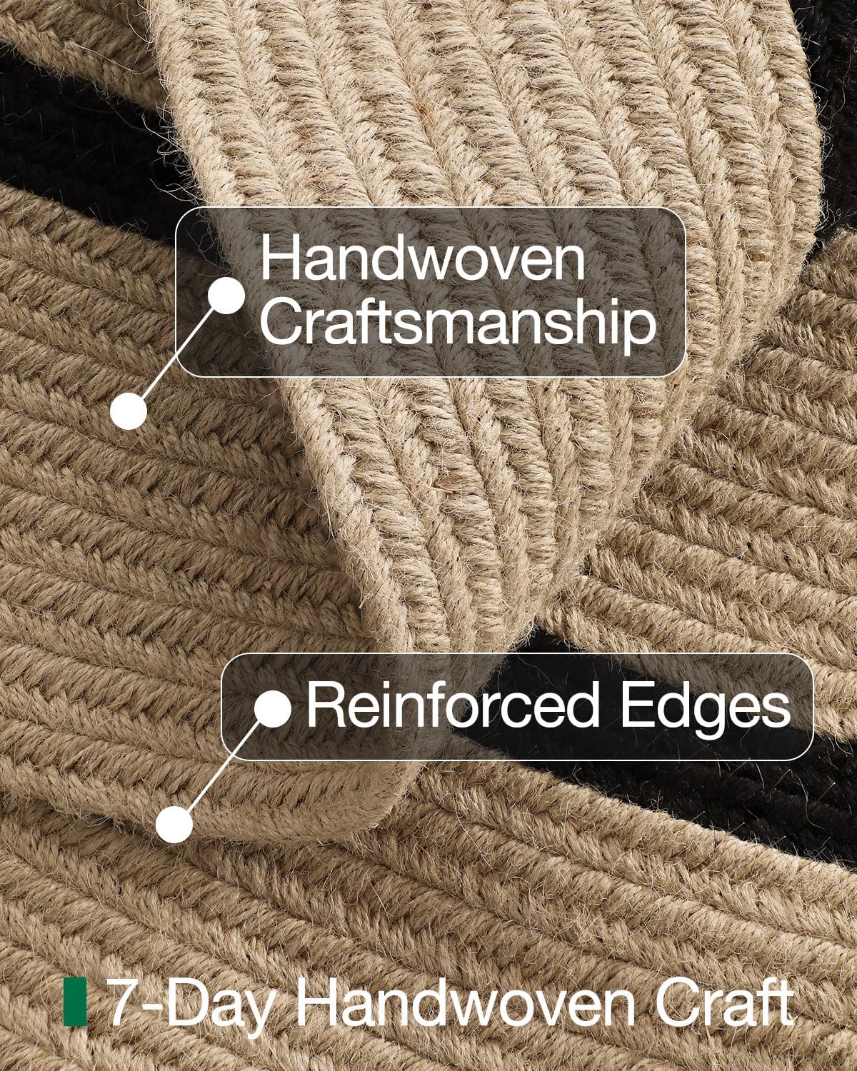 LUMI Jute Area Rug 8ft Round for Living Room, Natural Braided Woven Rugs Non Slip, Neutral Farmhouse Carpets No Shedding, Durable for High Traffic, Dining Room, Indoor, Outdoor, Patio