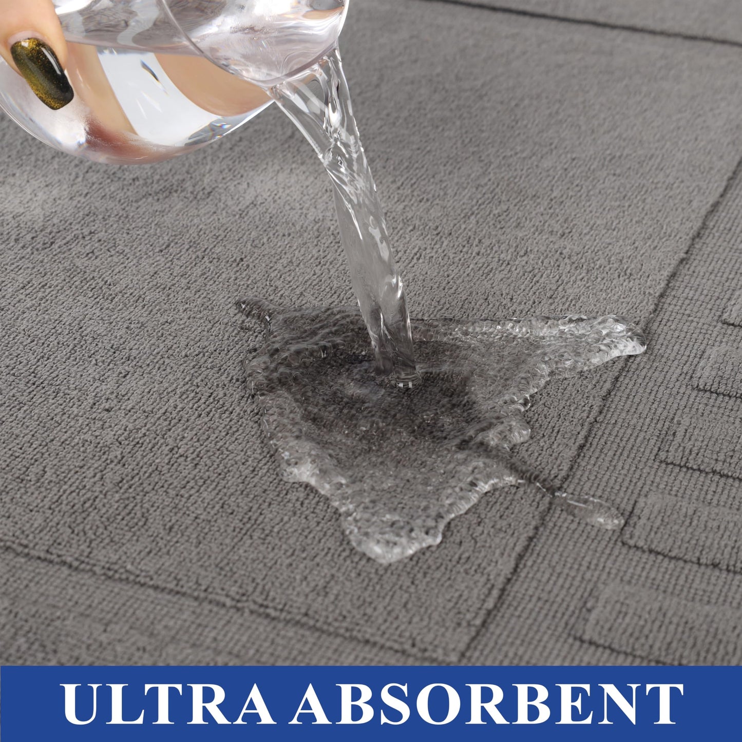 Superior 100% Cotton Bathmat Set, Bath Mat, Bathroom Decor, Shower, Bathtub Essentials, Home Accessories, Washable Rug, Absorbent, Quick Dry, Leo Collection, Set of 2, 22" x 35", Graphite