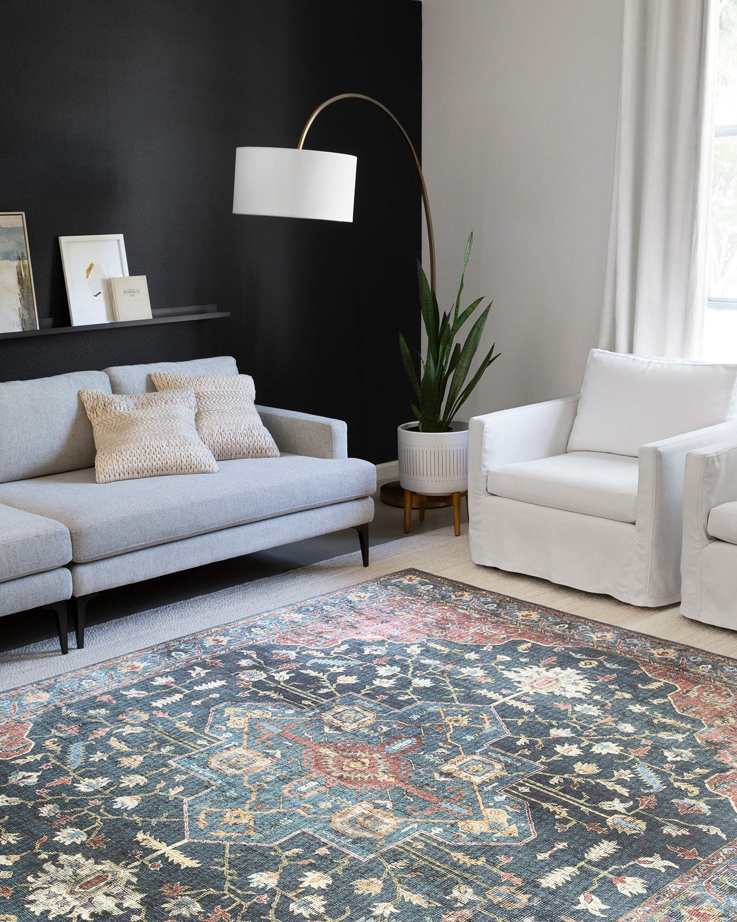 Loloi Skye Collection SKY-08 Denim/Brick 9'-0" x 12'-0" Area Rug
