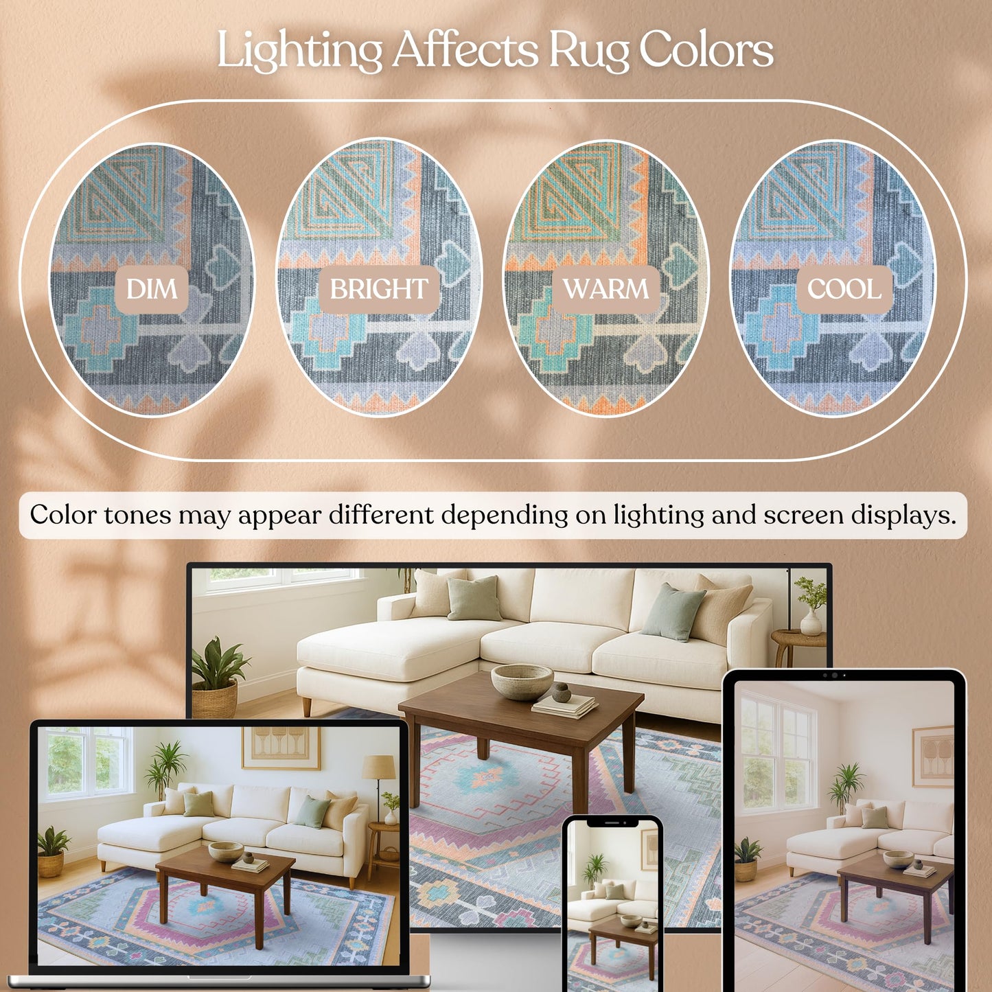 Fame Living Washable Area Rug. Modern Farmhouse. Vintage. Turkish. Bohemian. Distressed. Oriental. Traditional. Rugs for Living Room. Dining. Bedroom. Office. Entryway. Foyer. (856GP, 2'5" x 4'9")