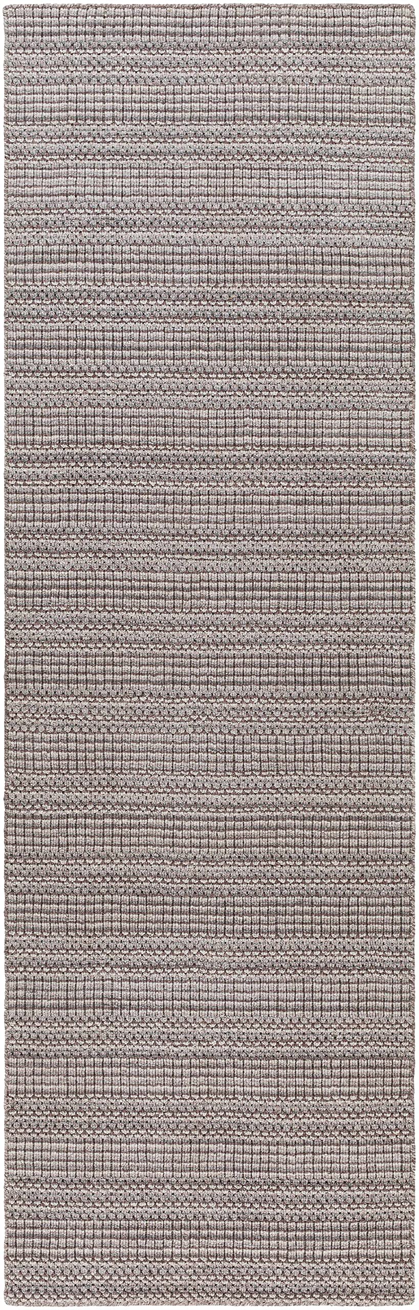 Hauteloom EcoLoop Recycled Material Area Rug - Geometric Striped Checkered Square - Contemporary Modern Minimalist Transitional Scandinavian - Dark Brown, Beige, Gray, Charcoal, Taupe - 2' x 3'