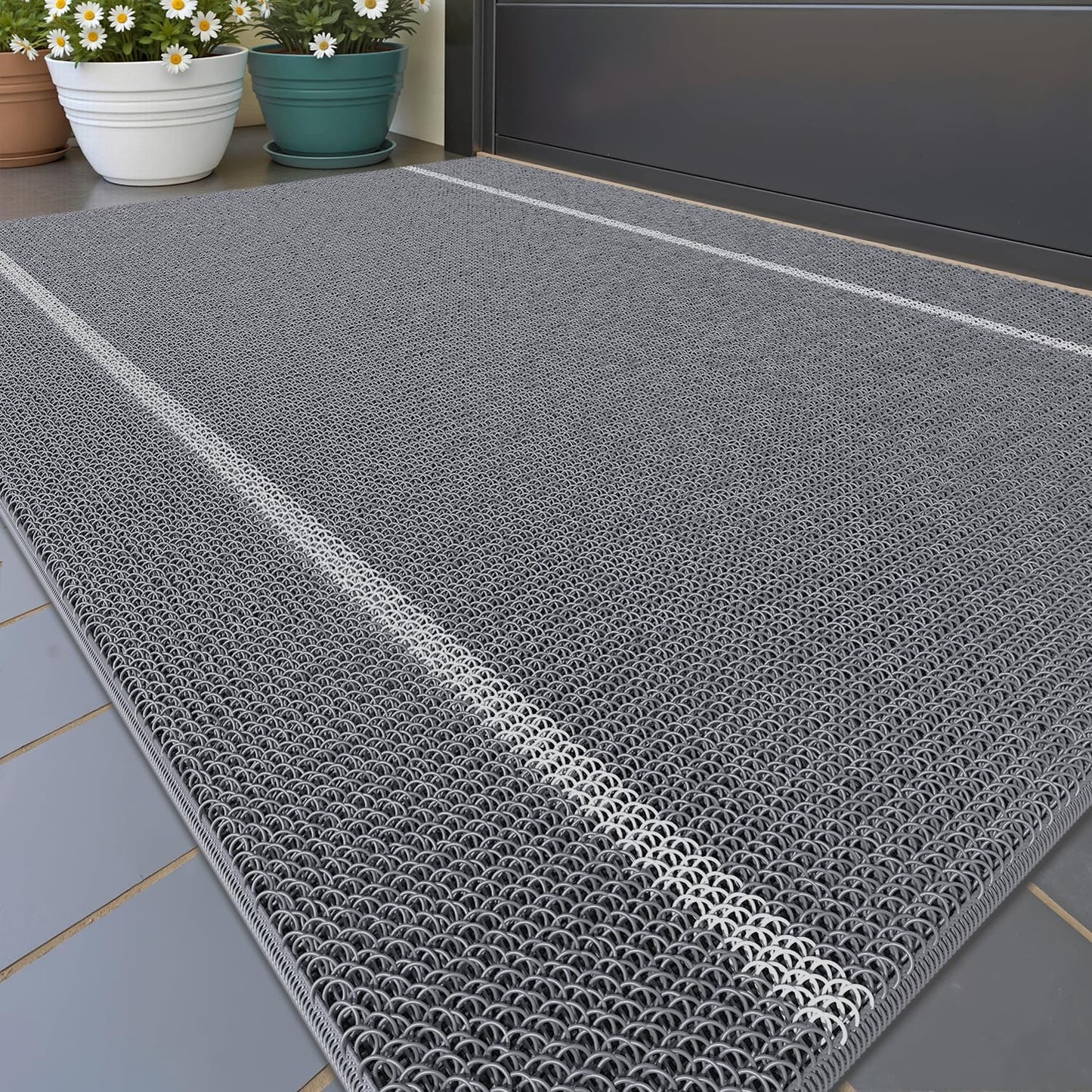 Color&Geometry Front Door Mat (2-Grey, 24"x36")