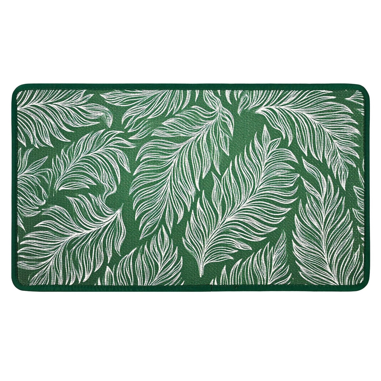 Worltoldb Green Leaves Door Mat Indoor Outdoor Entrance Floor Mats Non-Slip Washable Decor Rugs 27x15 Inch