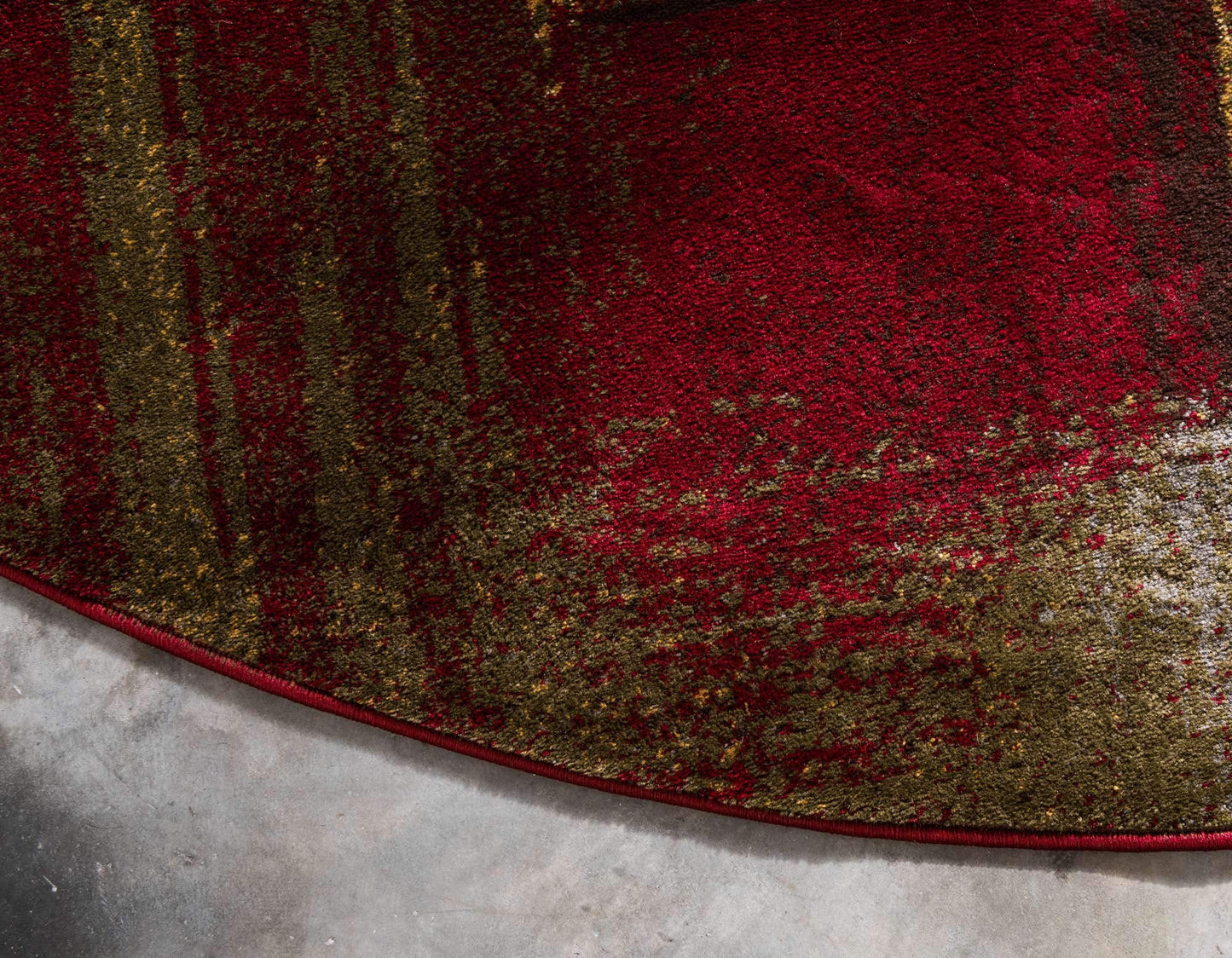 Unique Loom Barista Collection Area Rug - Timor (4' 1" Round, Multi/ Red)