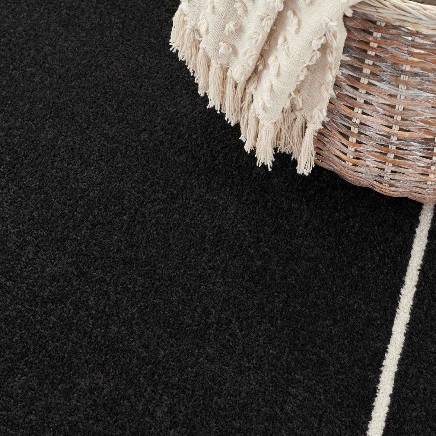 Nourison Home Nourison Essentials Black Ivory 5' x 7' Area Rug - Easy Clean, Non Shedding, Bed Room, Living Room, Dining Room, Kitchen (5' x 7')