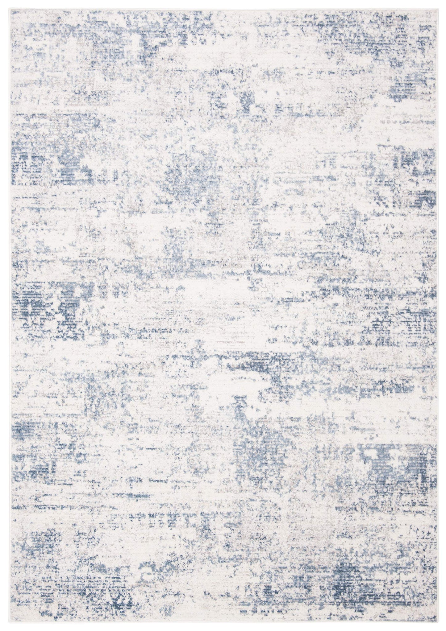 SAFAVIEH Amelia Collection Accent Rug - 4' x 6', Ivory & Blue, Modern Abstract Design, Non-Shedding & Easy Care, Ideal for High Traffic Areas in Entryway, Living Room, Bedroom (ALA700A)