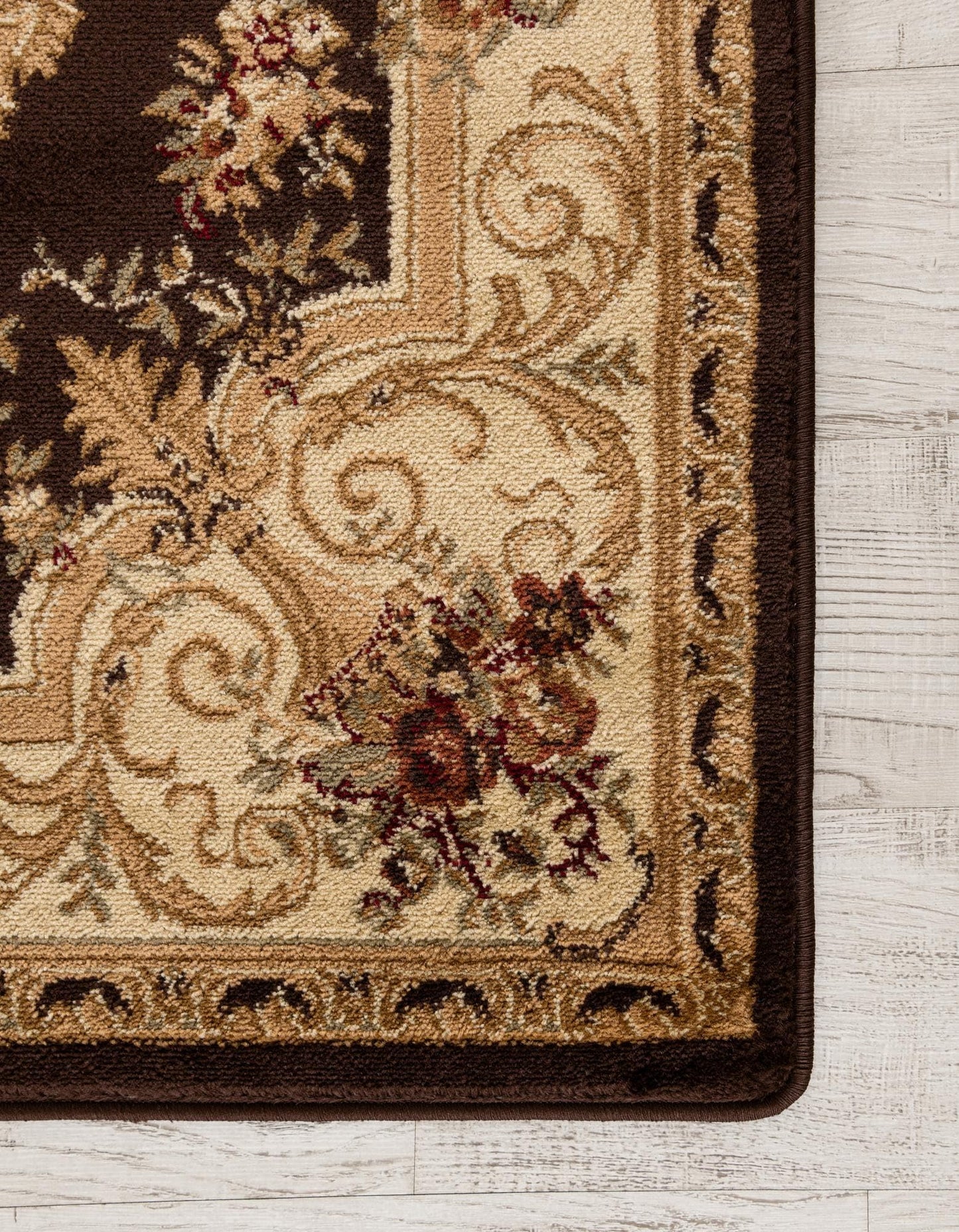 Rugs.com Chateau Collection Rug – 7' 10 Square Brown Medium Rug Perfect for Living Rooms, Kitchens, Entryways