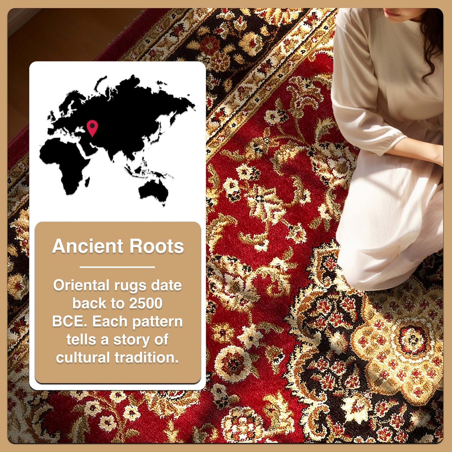 Well Woven Barclay Collection Medallion Kashan Red 5x7 (5'3" x 7'3") Area Rugs - Stain & Fade Resistant - Perfect Red Rug for Living Room, Bedroom, or Dining Room